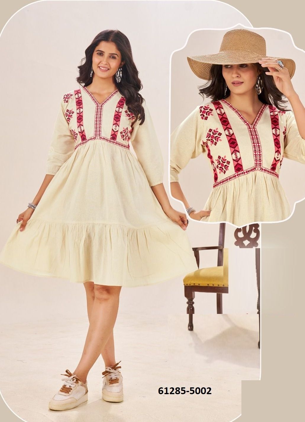 WIMBLEDON 3 - Catalog # 61285 (Set of 4 Readymade Women's Kurtis / Tops) by Blue Hills