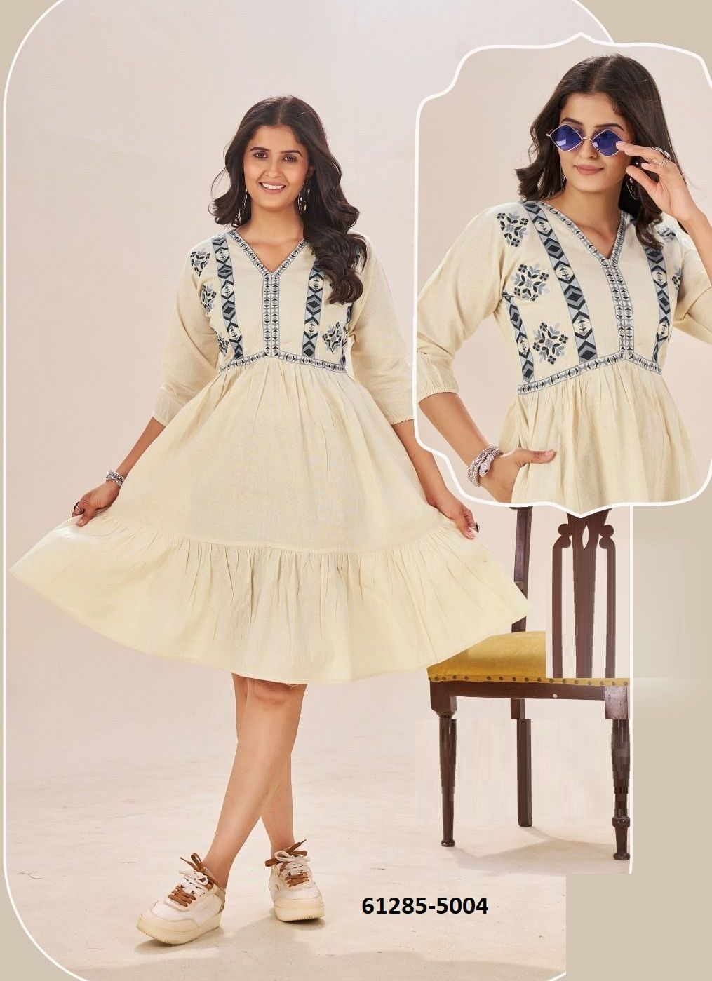 WIMBLEDON 3 - Catalog # 61285 (Set of 4 Readymade Women's Kurtis / Tops) by Blue Hills