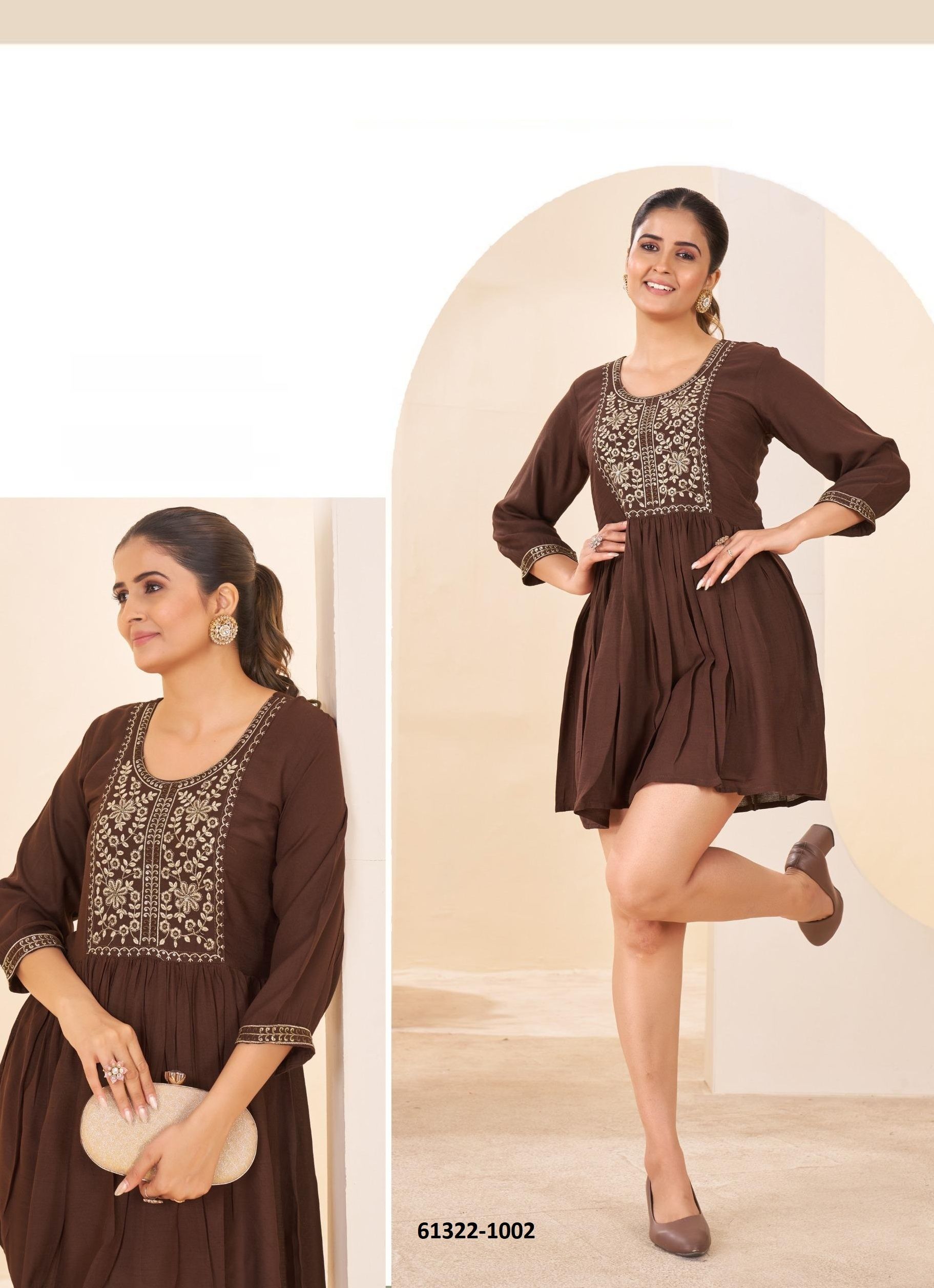 VENEZIA - Catalog # 61322 (Set of 4 Readymade Women's Kurtis / Tops) by Blue Hills