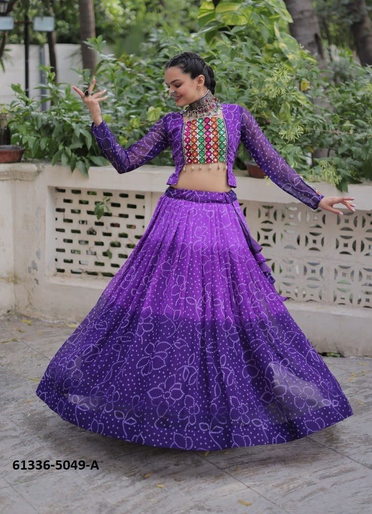 NAVRATRI WEAR 5049 - Catalog # 61336 (Set of 2 Readymade Lehengas) by Meheriya NAVRATRI WEAR 5049 - Catalog # 61336 (Set of 2 Readymade Lehengas) by Meheriya
