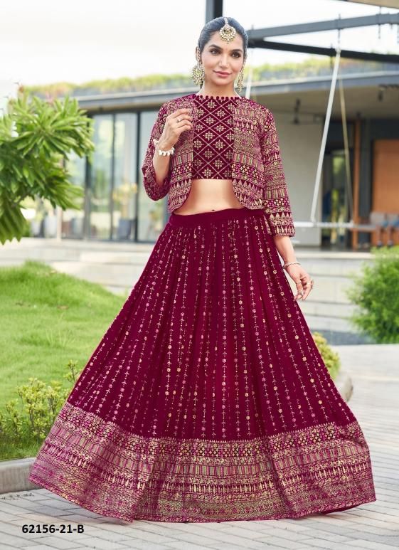 AMALA - Catalog # 62156 (Set of 4 Readymade Lehengas) by Chansi Trendz