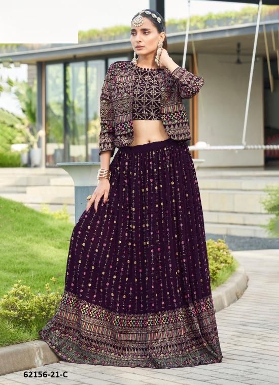 AMALA - Catalog # 62156 (Set of 4 Readymade Lehengas) by Chansi Trendz
