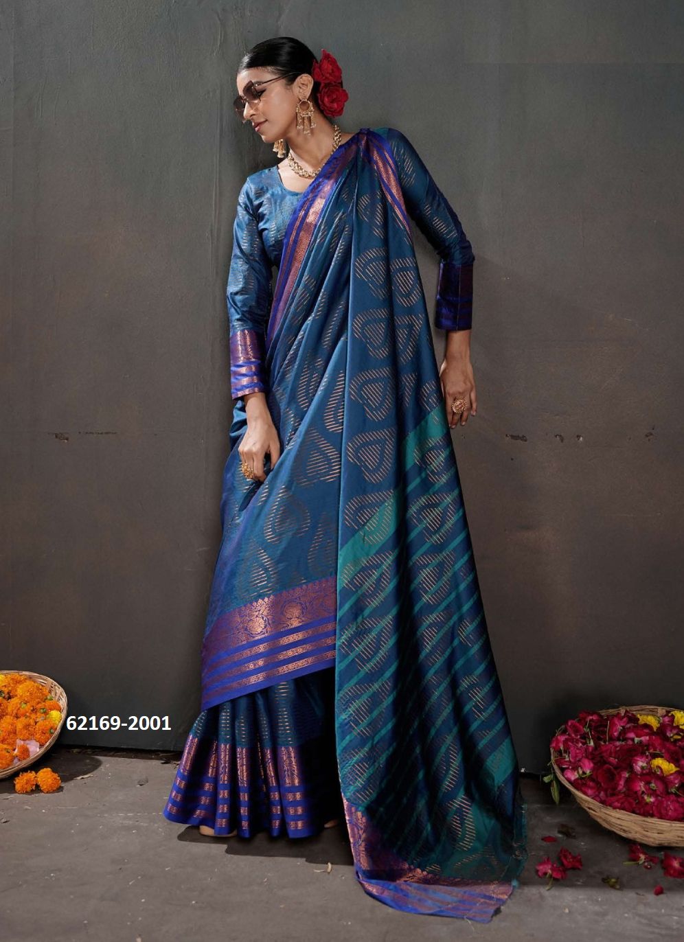NARAYANI 2 - Catalog # 62169 (Set of 6 Sarees) by 3-Of Sarees NARAYANI 2 - Catalog # 62169 (Set of 6 Sarees) by 3-Of Sarees