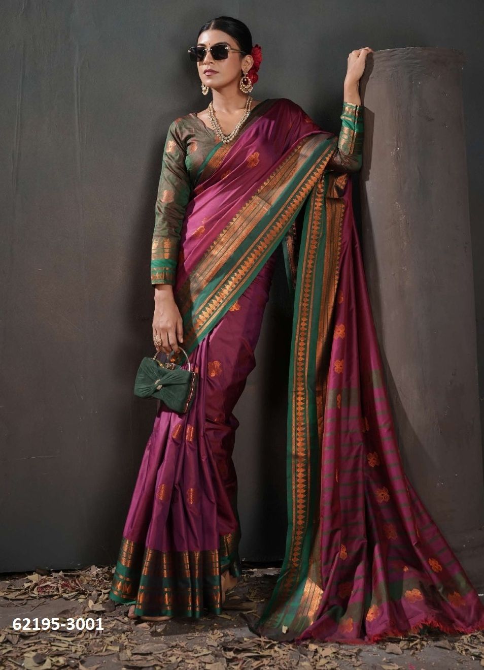 NARAYANI 3 - Catalog # 62195 (Set of 6 Sarees) by 3-Of Sarees NARAYANI 3 - Catalog # 62195 (Set of 6 Sarees) by 3-Of Sarees