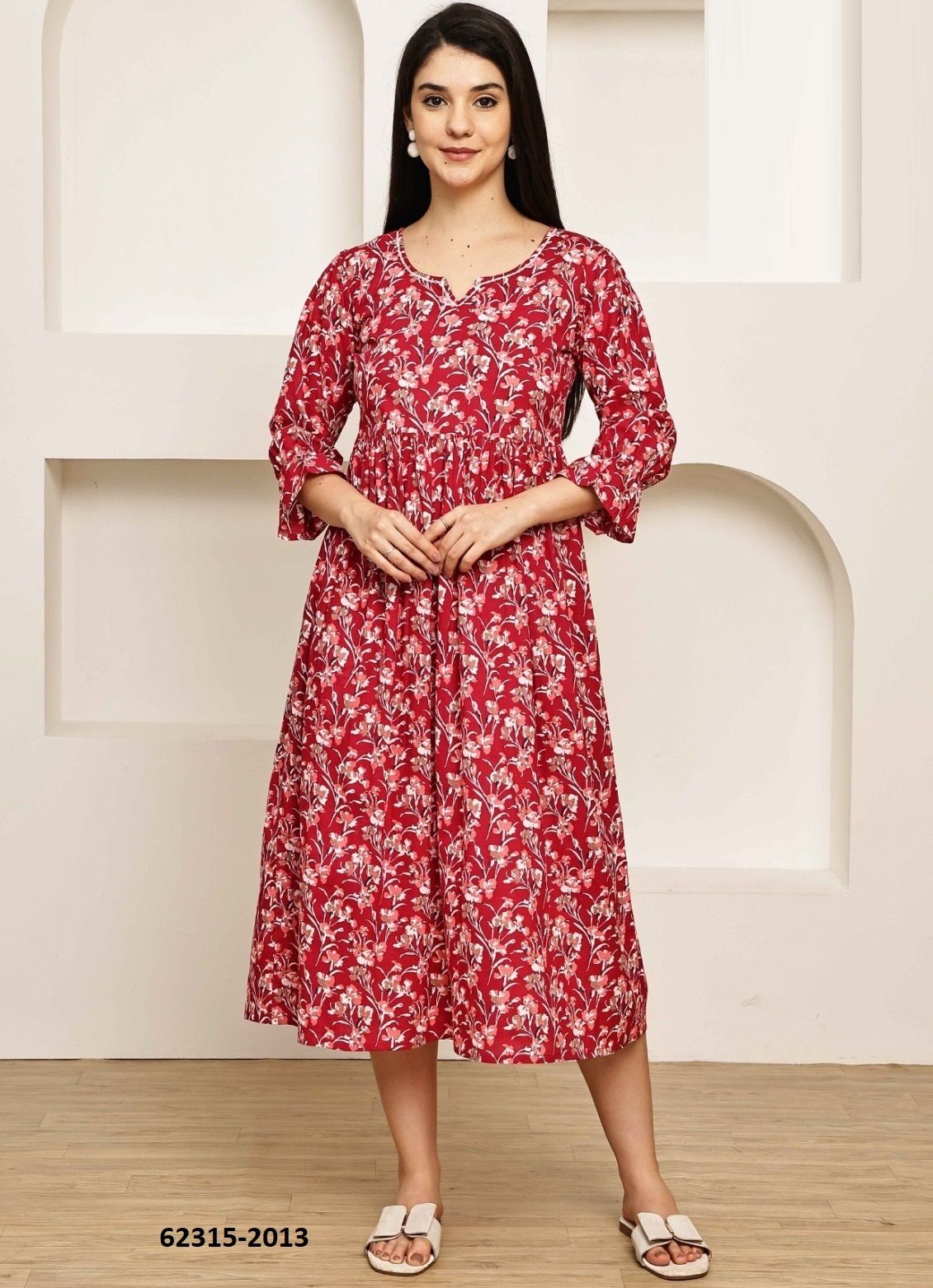 ALINA - Catalog # 62315 (Set of 6 Readymade Women's Kurtis / Tops) by Rajnandini