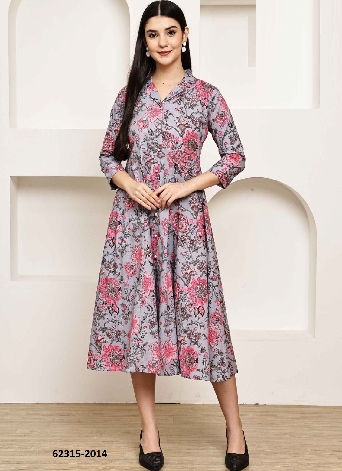 ALINA - Catalog # 62315 (Set of 6 Readymade Women's Kurtis / Tops) by Rajnandini