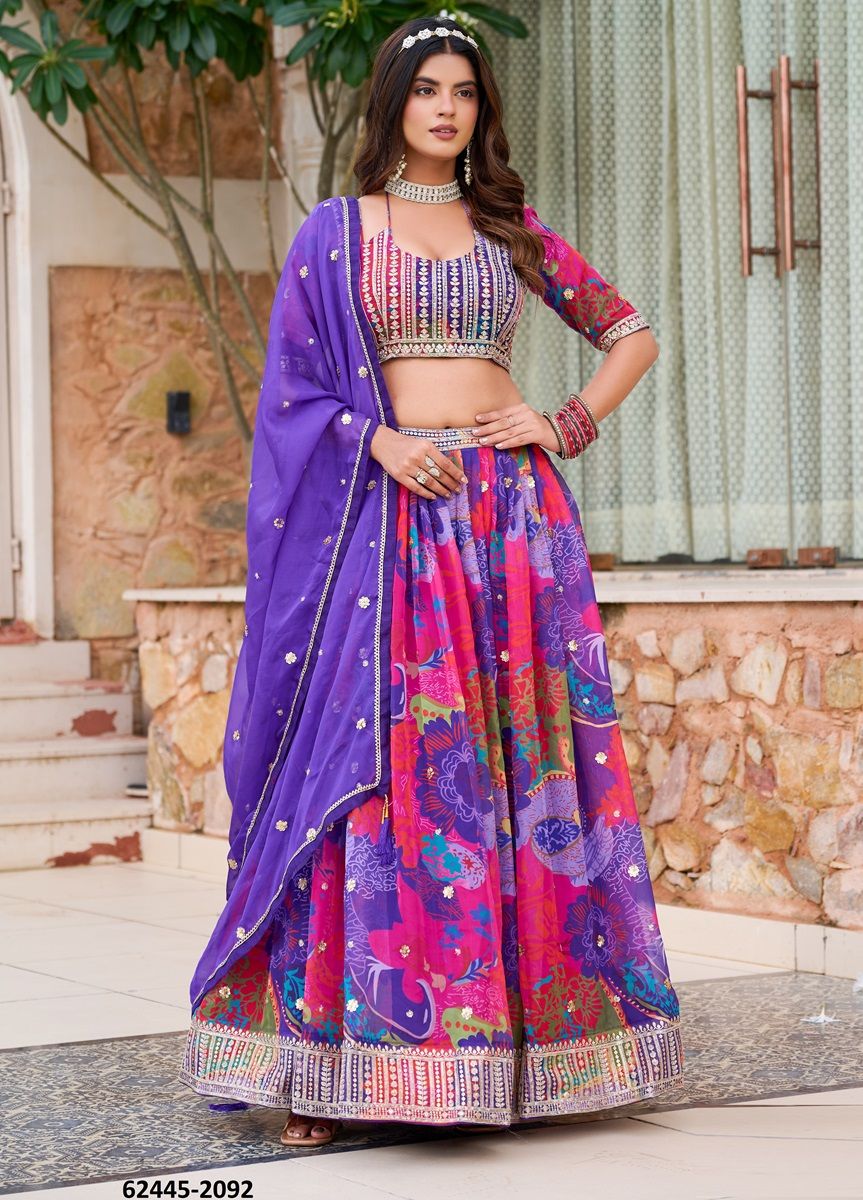 VOL 29 - Catalog # 62445 (Set of 2 Semi-Stitched Lehengas) MADE IN INDIA BY JAGRAASA