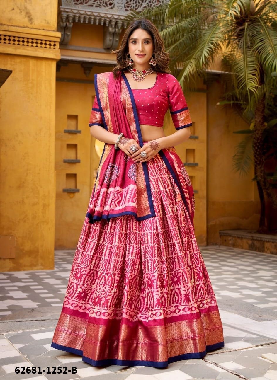 ZARAKH - Catalog # 62681 (Set of 4 Semi-Stitched Lehengas) by Meheriya