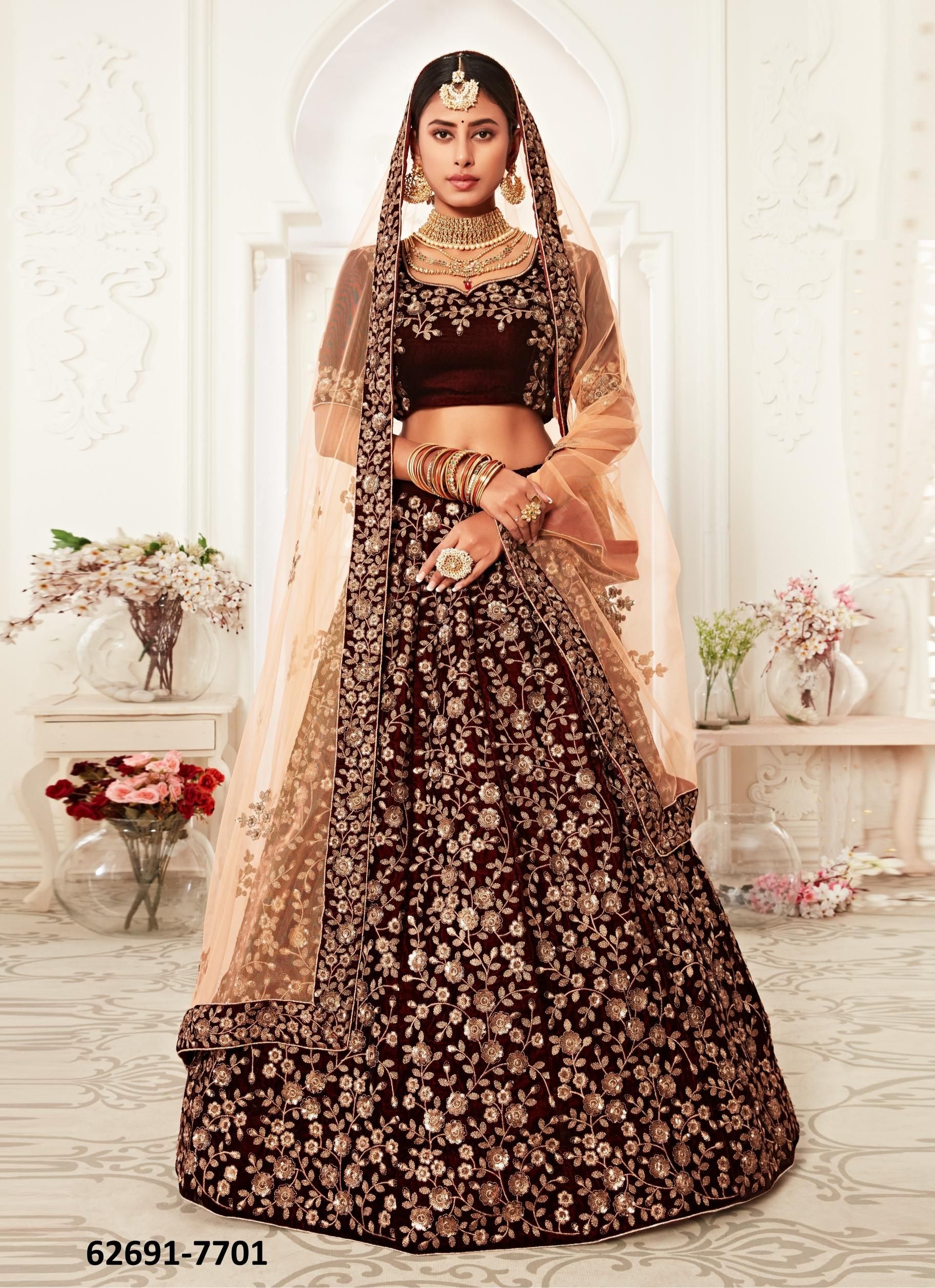 TRADITIONAL 2 - Catalog # 62691 (Set of 9 Semi-Stitched Lehengas) by Meheriya TRADITIONAL 2 - Catalog # 62691 (Set of 9 Semi-Stitched Lehengas) by Meheriya