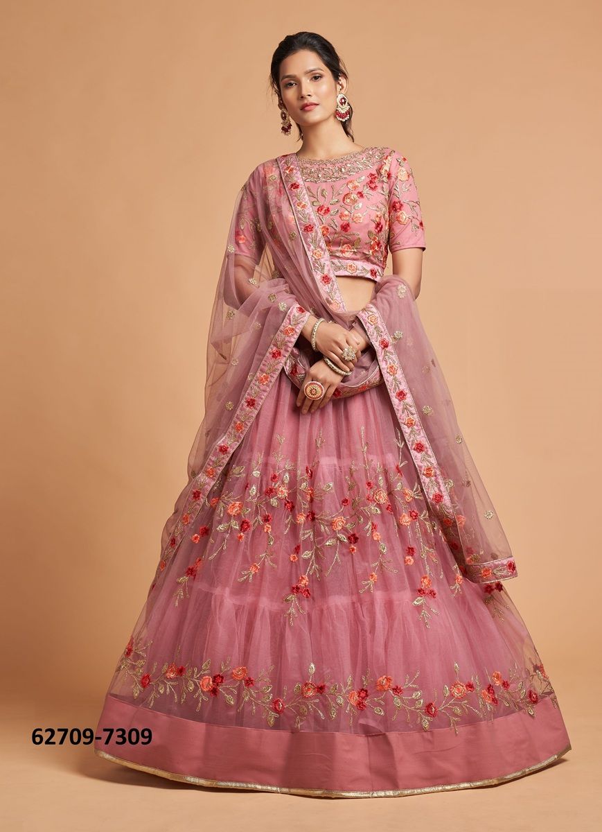 NEO ROMANTIC 2 - Catalog # 62709 (Set of 10 Semi-Stitched Lehengas) by Desi Muse