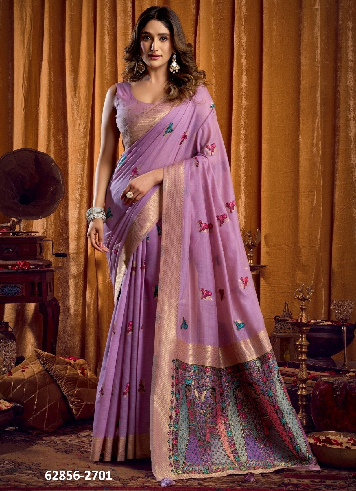 SHRUTI - Catalog # 62856 (Set of 6 Sarees) by Gobuni SHRUTI - Catalog # 62856 (Set of 6 Sarees) by Gobuni