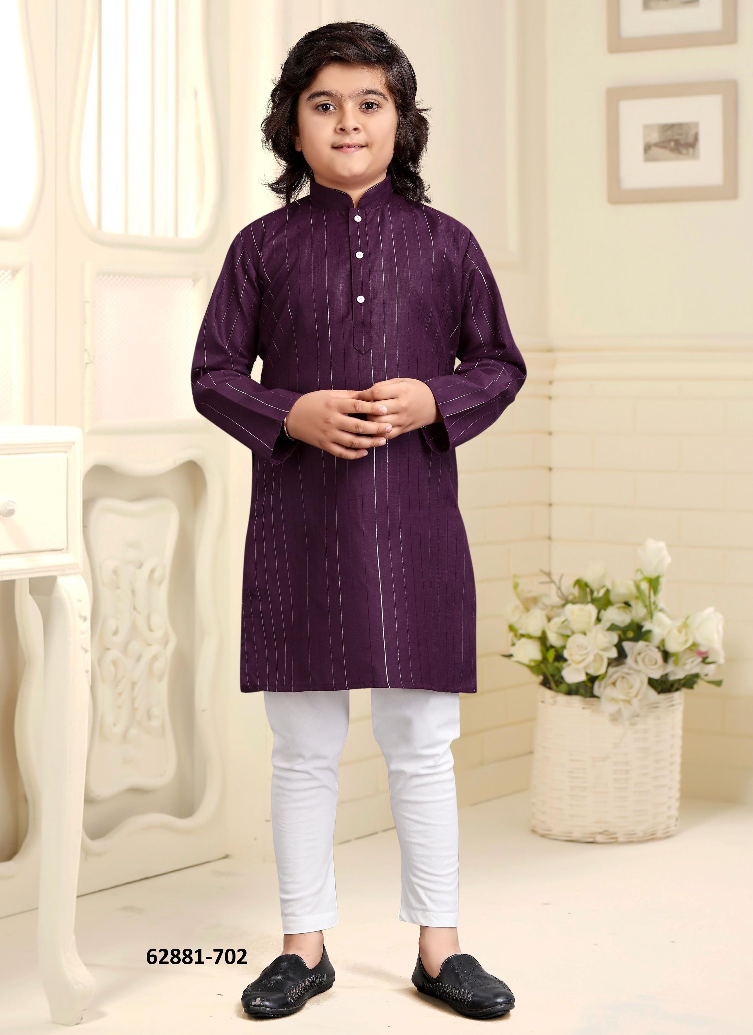 KIDS COTTON KURTA PYJAMA 702 - Catalog # 62881 (Set of 13 Men's Ethnic Wear) by Desi Muse KIDS COTTON KURTA PYJAMA 702 - Catalog # 62881 (Set of 13 Men's Ethnic Wear) by Desi Muse