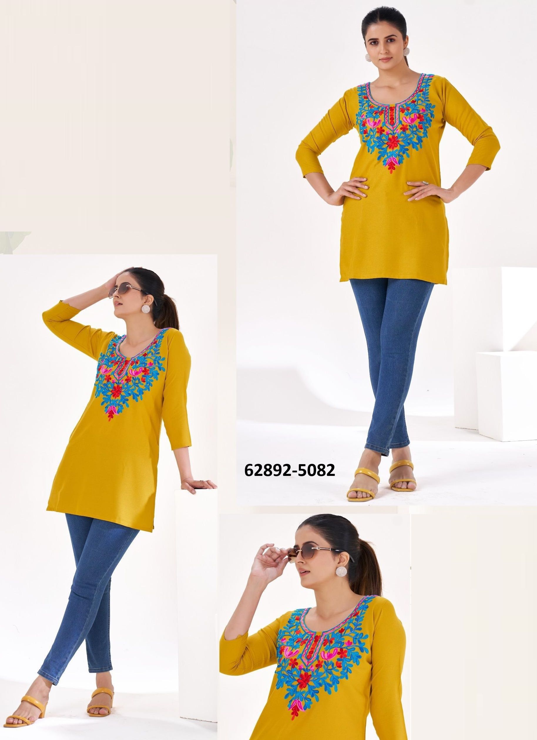 GULMARG 5 - Catalog # 62892 (Set of 6 Readymade Women's Kurtis / Tops) MADE IN INDIA BY Blue Hills GULMARG 5 - Catalog # 62892 (Set of 6 Readymade Women's Kurtis / Tops) MADE IN INDIA BY Blue Hills