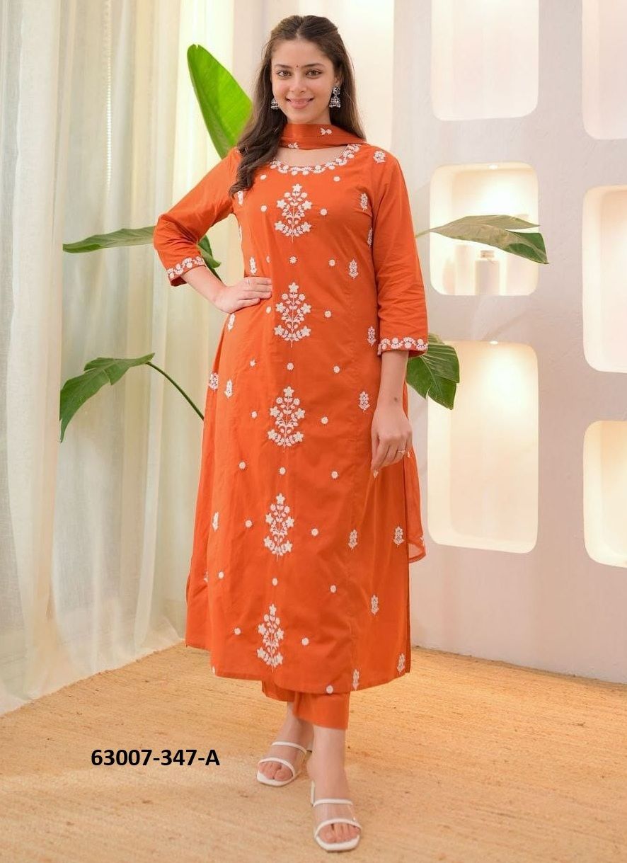 ORANGE & PINK - Catalog # 63007 (Set of 2 Readymade Salwar Suits) by Amdavadi Fashion ORANGE & PINK - Catalog # 63007 (Set of 2 Readymade Salwar Suits) by Amdavadi Fashion