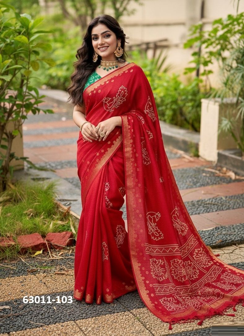 SCARLET - Catalog # 63011 (Set of 10 Sarees) by SR Sarees