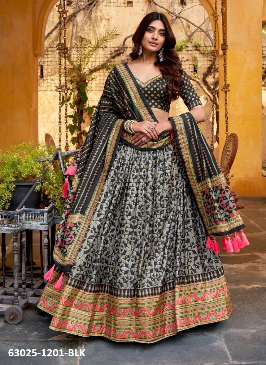 SOWMYA - Catalog # 63025 (Set of 4 Semi-Stitched Lehengas) by Raw Lemon SOWMYA - Catalog # 63025 (Set of 4 Semi-Stitched Lehengas) by Raw Lemon