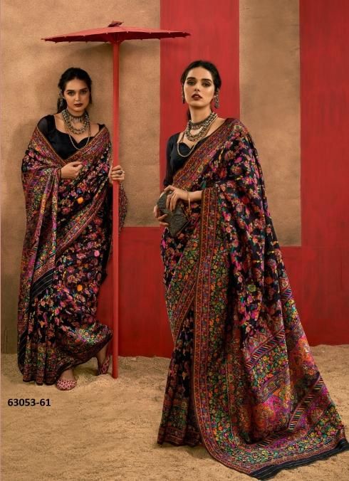 CHINAR PASHMINA 3 - Catalog # 63053 (Set of 6 Sarees) by Rajtex Fabrics CHINAR PASHMINA 3 - Catalog # 63053 (Set of 6 Sarees) by Rajtex Fabrics