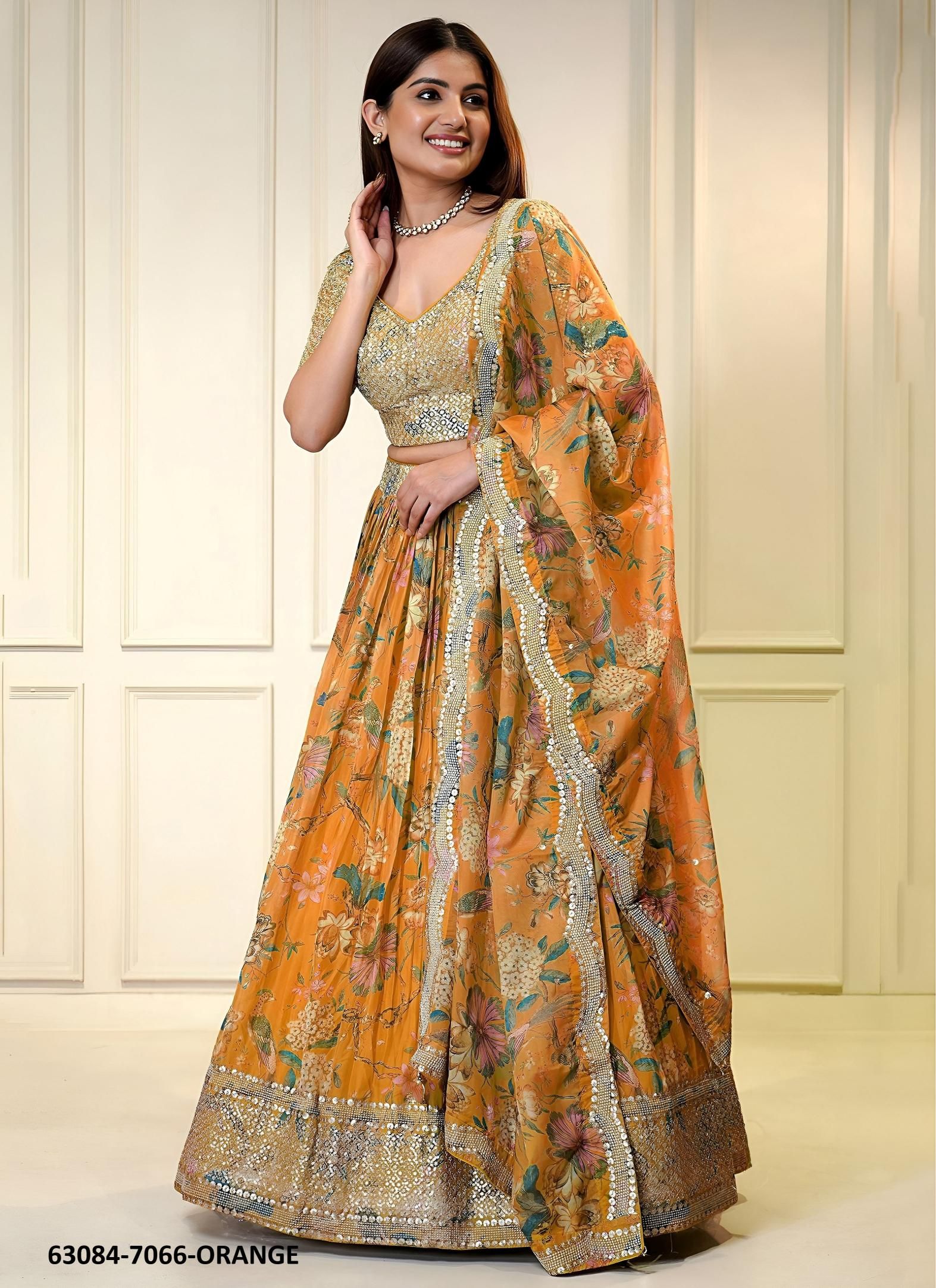 VOLUME 31 - Catalog # 63084 (Set of 6 Semi-Stitched Lehengas) by Raw Lemon