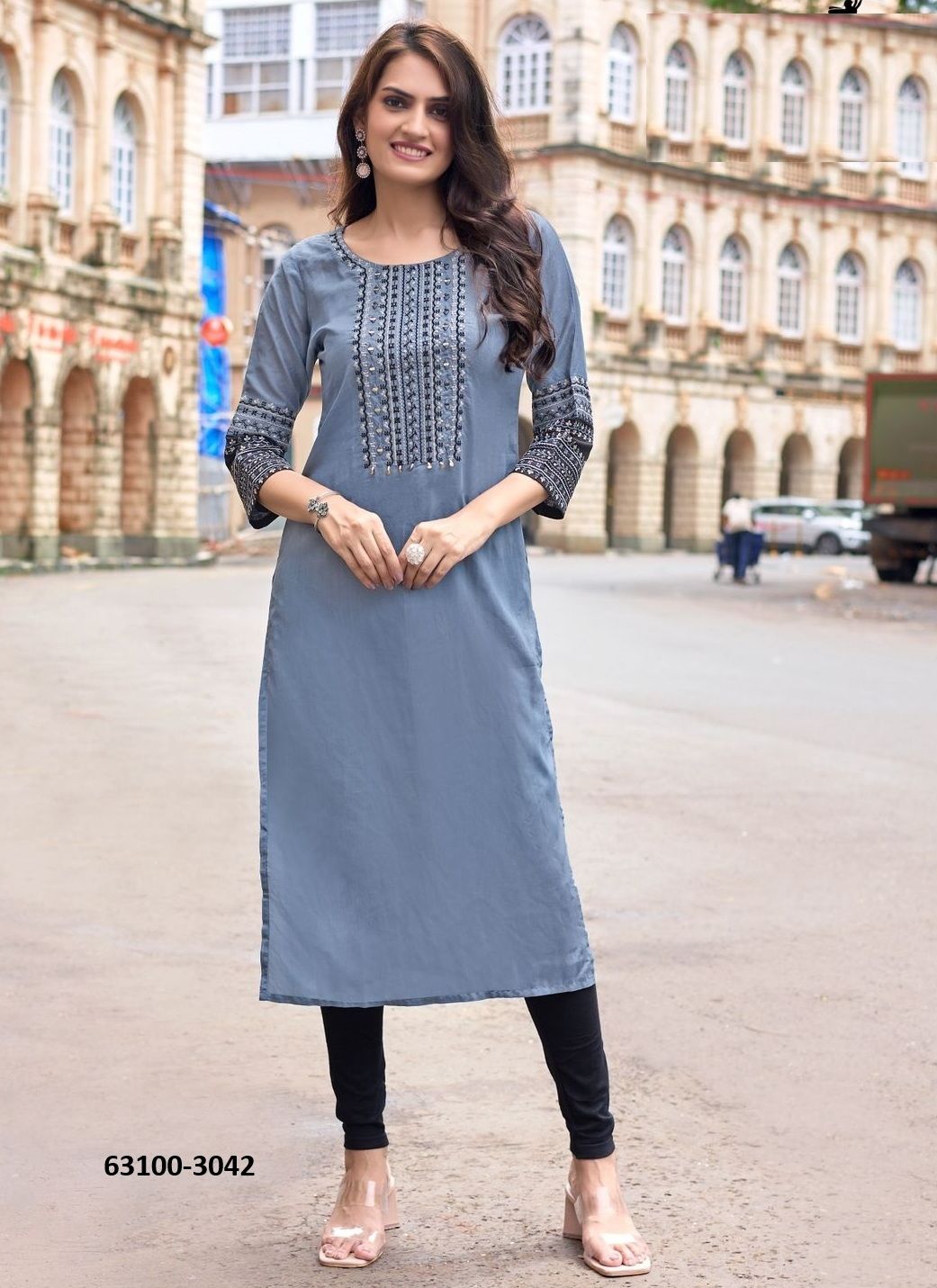 SALONEE 9 - Catalog # 63100 (Set of 6 Readymade Women's Kurtis / Tops) by Wooglee Fashions SALONEE 9 - Catalog # 63100 (Set of 6 Readymade Women's Kurtis / Tops) by Wooglee Fashions