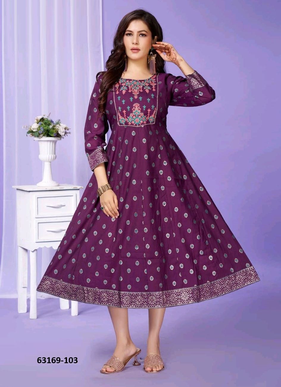 SINDHU - Catalog # 63169 (Set of 6 Readymade Women's Kurtis / Tops) by Dee Cee