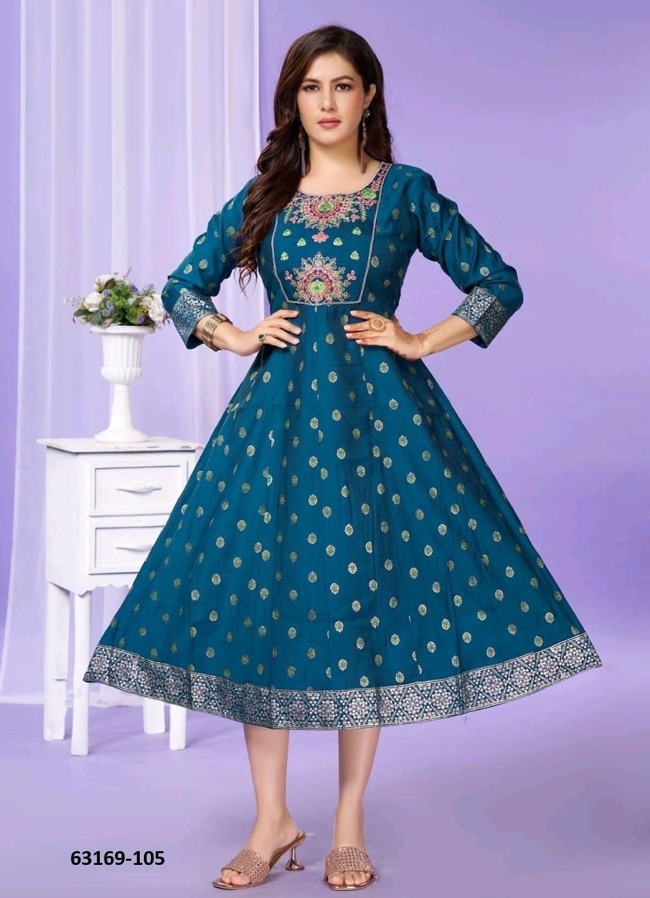 SINDHU - Catalog # 63169 (Set of 6 Readymade Women's Kurtis / Tops) by Dee Cee