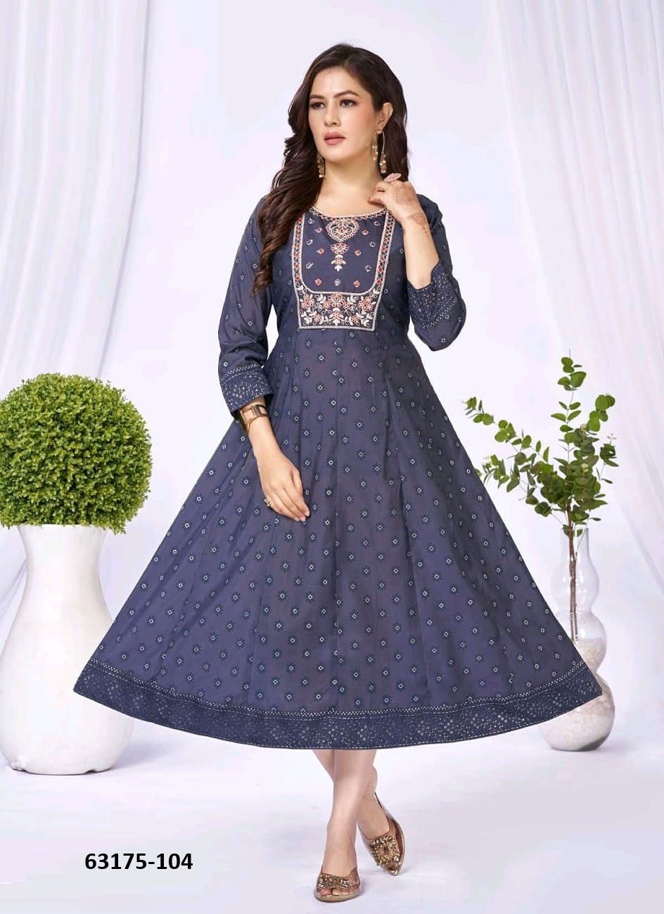 MANGO DOLI - Catalog # 63175 (Set of 6 Readymade Women's Kurtis / Tops) by Dee Cee
