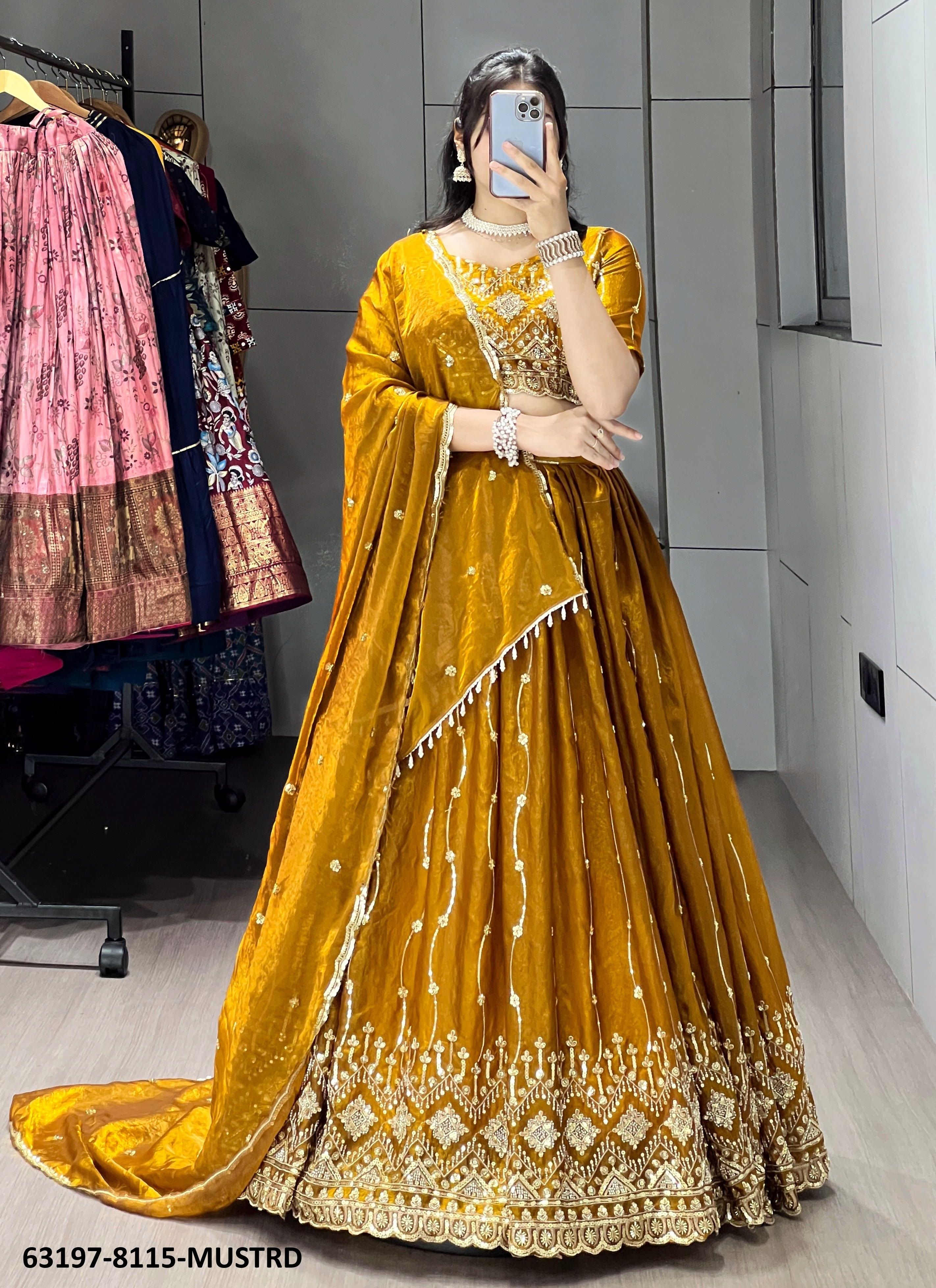 BEADS BEAUTY - Catalog # 63197 (Set of 2 Semi-Stitched Lehengas) by Raw Lemon BEADS BEAUTY - Catalog # 63197 (Set of 2 Semi-Stitched Lehengas) by Raw Lemon