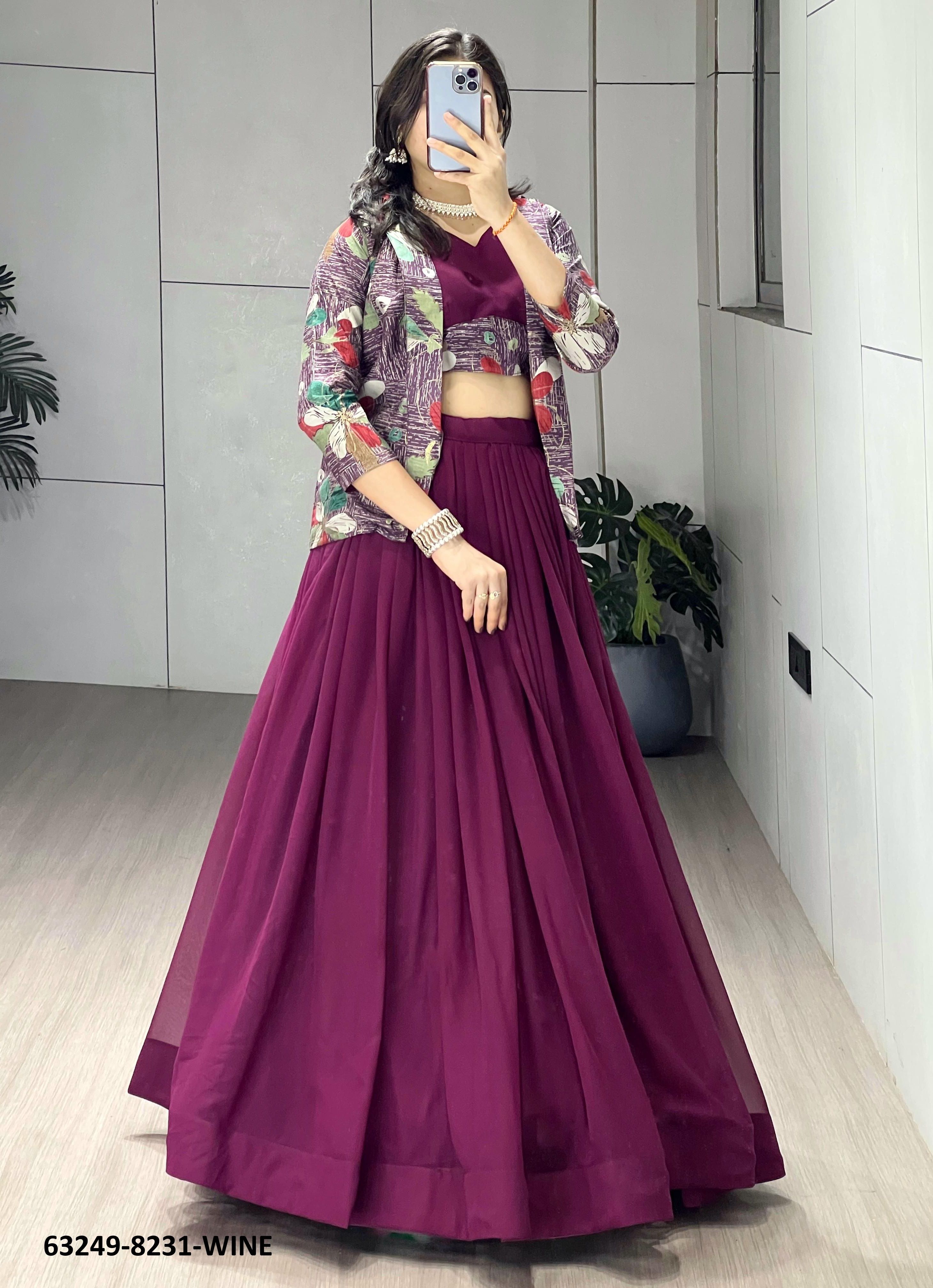 LEHENGA WITH KOTI 8231 - Catalog # 63249 (Set of 2 Readymade Lehengas) by Raw Lemon