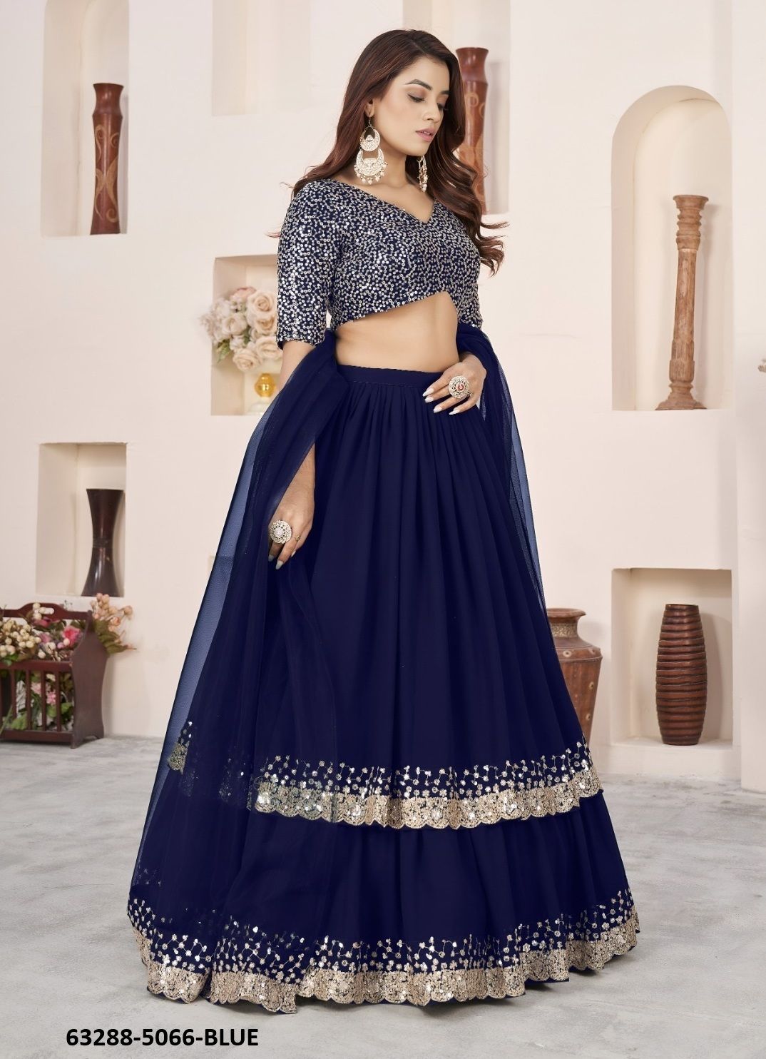 AANCHAL 2 - Catalog # 63288 (Set of 10 Semi-Stitched Lehengas) by Komal Pret