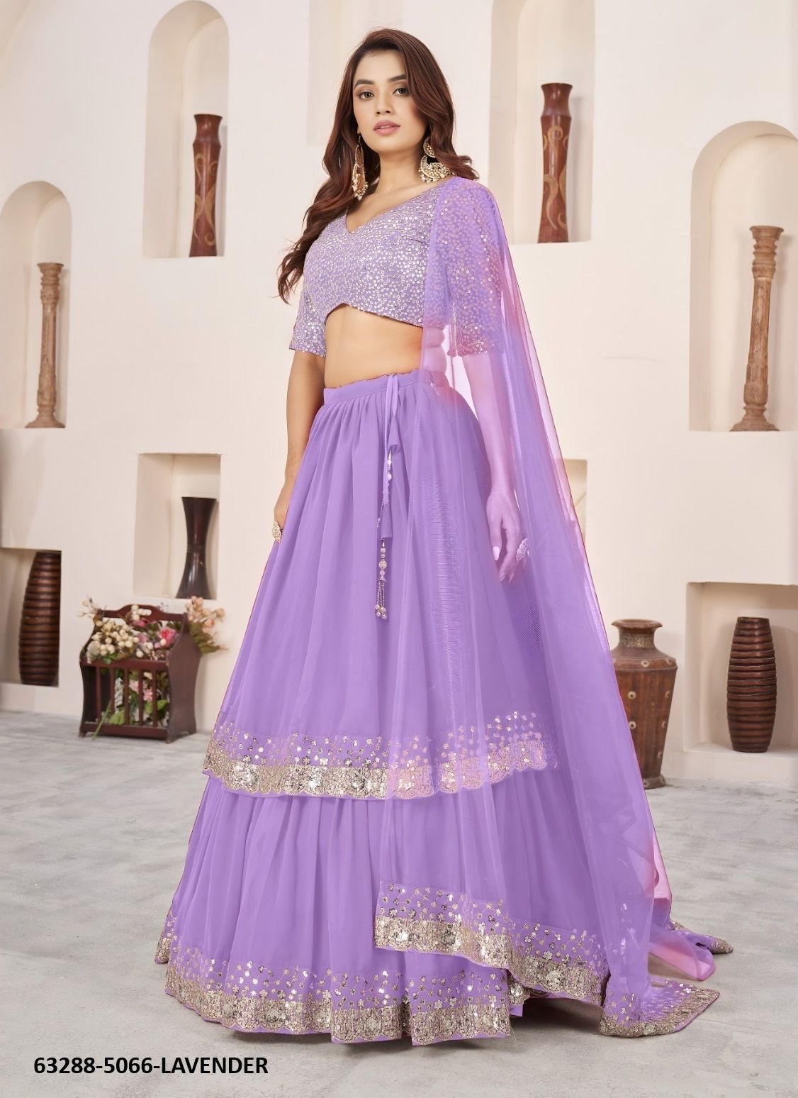 AANCHAL 2 - Catalog # 63288 (Set of 10 Semi-Stitched Lehengas) by Komal Pret
