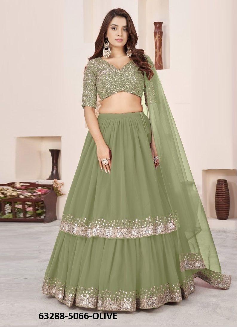 AANCHAL 2 - Catalog # 63288 (Set of 10 Semi-Stitched Lehengas) by Komal Pret