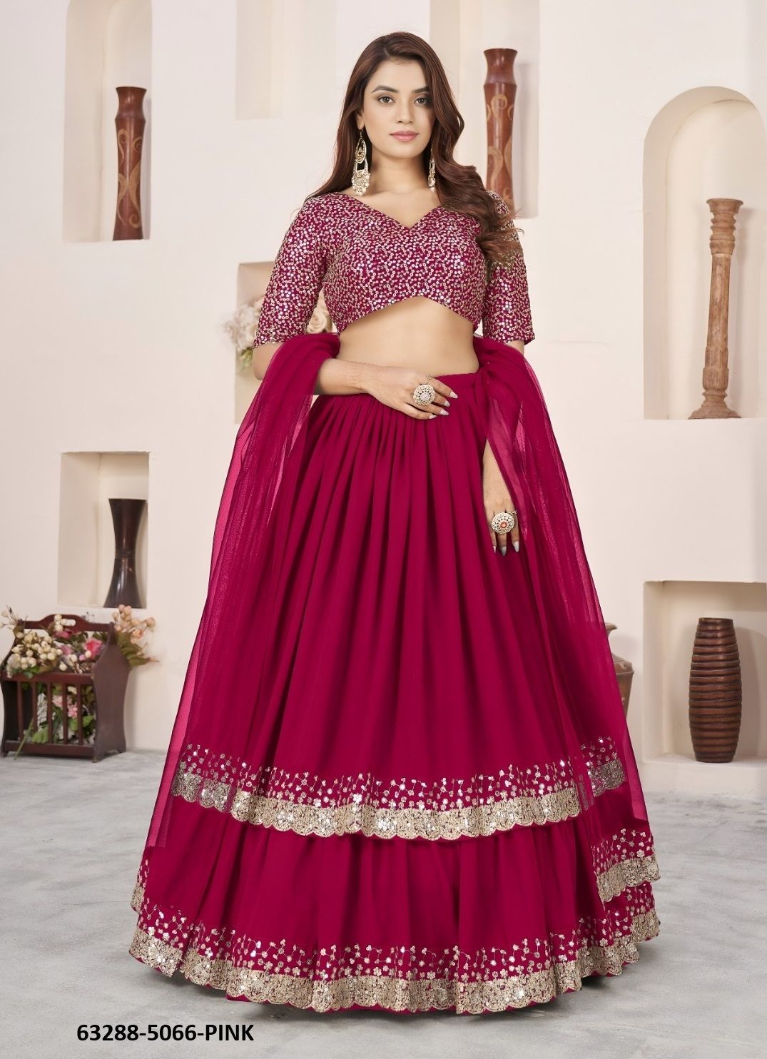 AANCHAL 2 - Catalog # 63288 (Set of 10 Semi-Stitched Lehengas) by Komal Pret