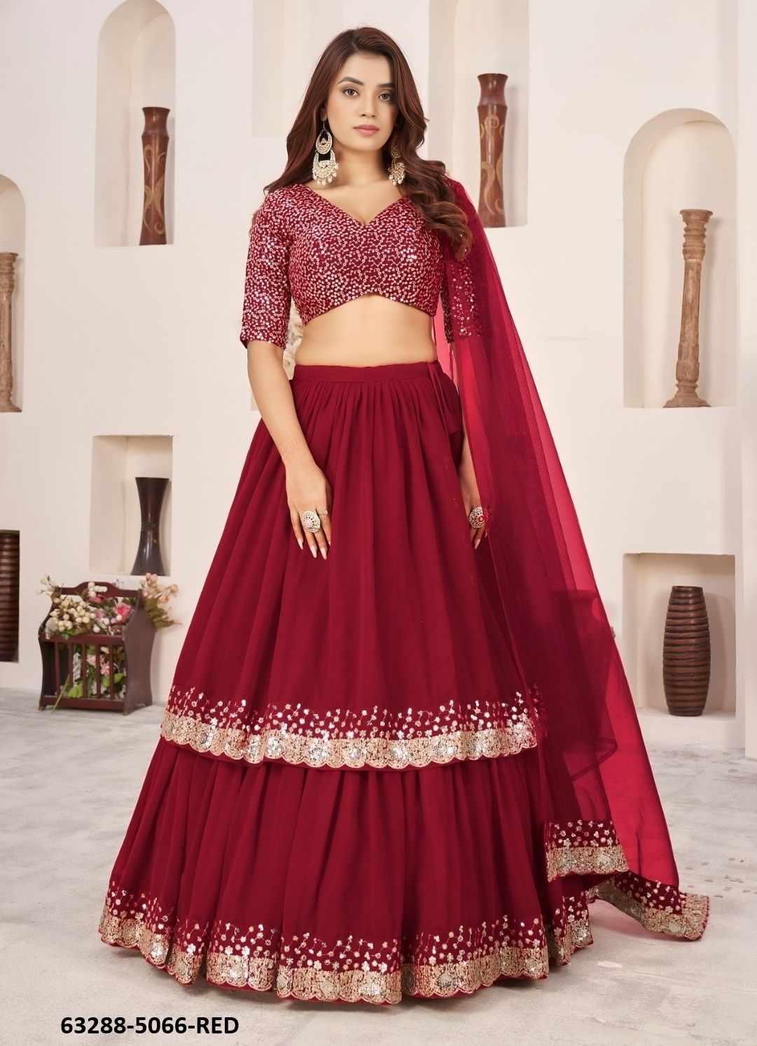 AANCHAL 2 - Catalog # 63288 (Set of 10 Semi-Stitched Lehengas) by Komal Pret
