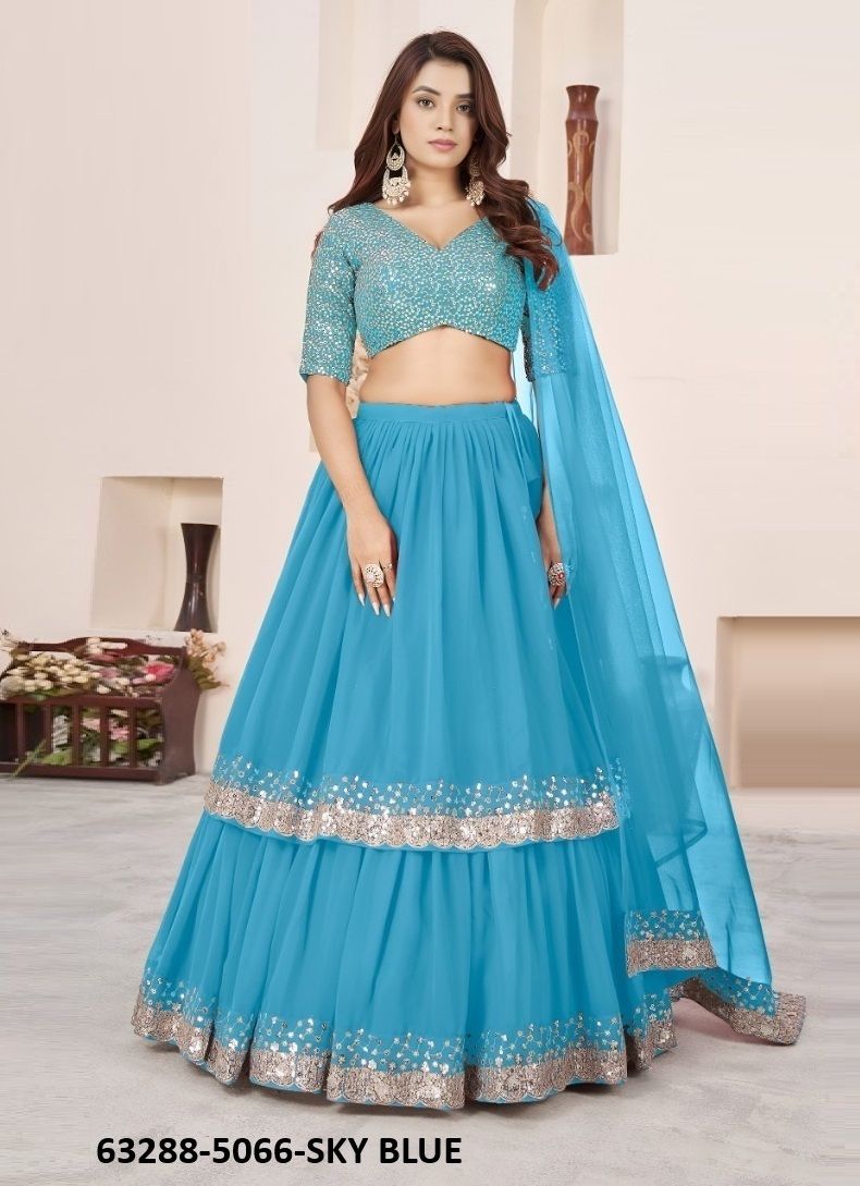 AANCHAL 2 - Catalog # 63288 (Set of 10 Semi-Stitched Lehengas) by Komal Pret