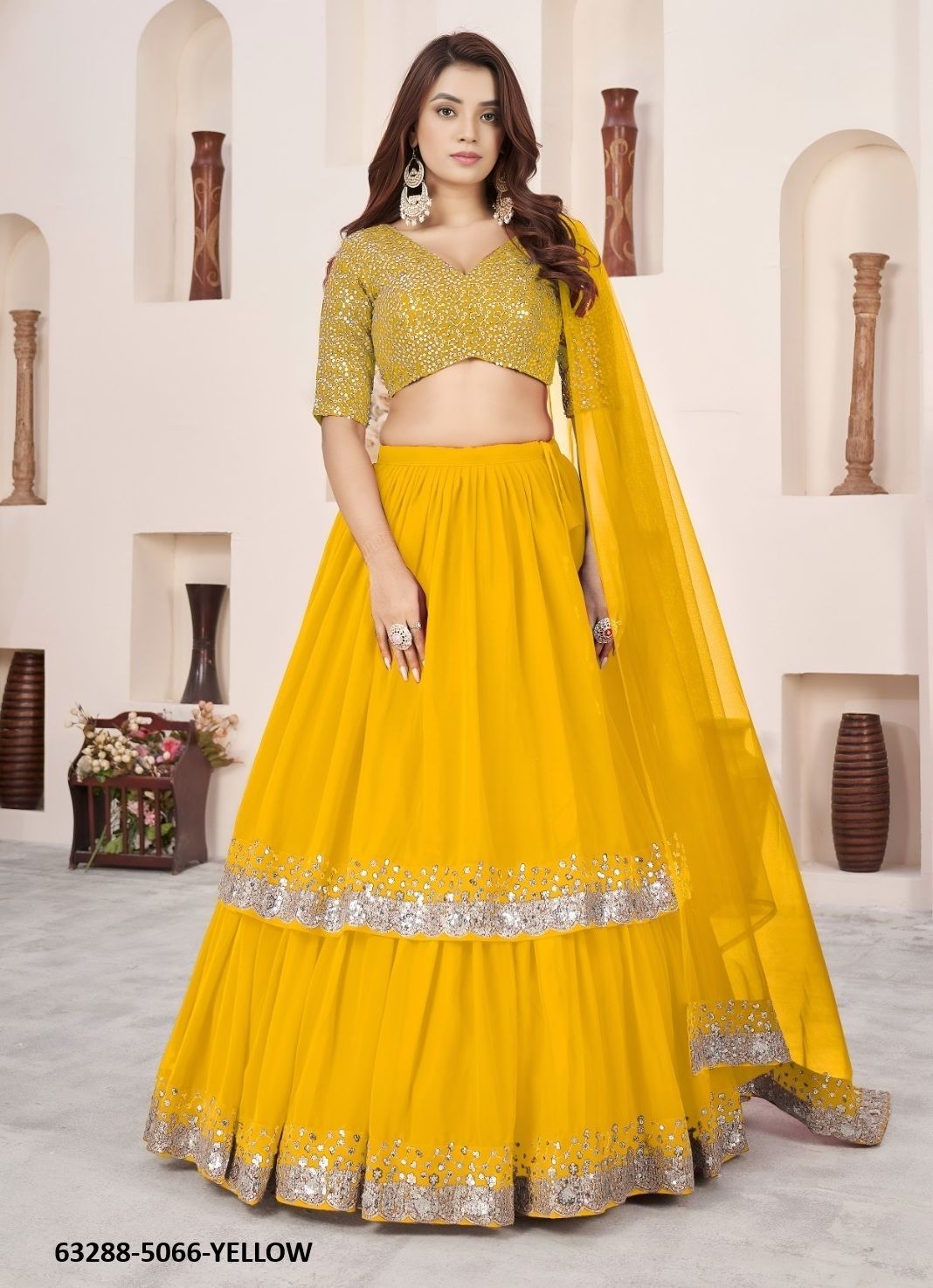 AANCHAL 2 - Catalog # 63288 (Set of 10 Semi-Stitched Lehengas) by Komal Pret