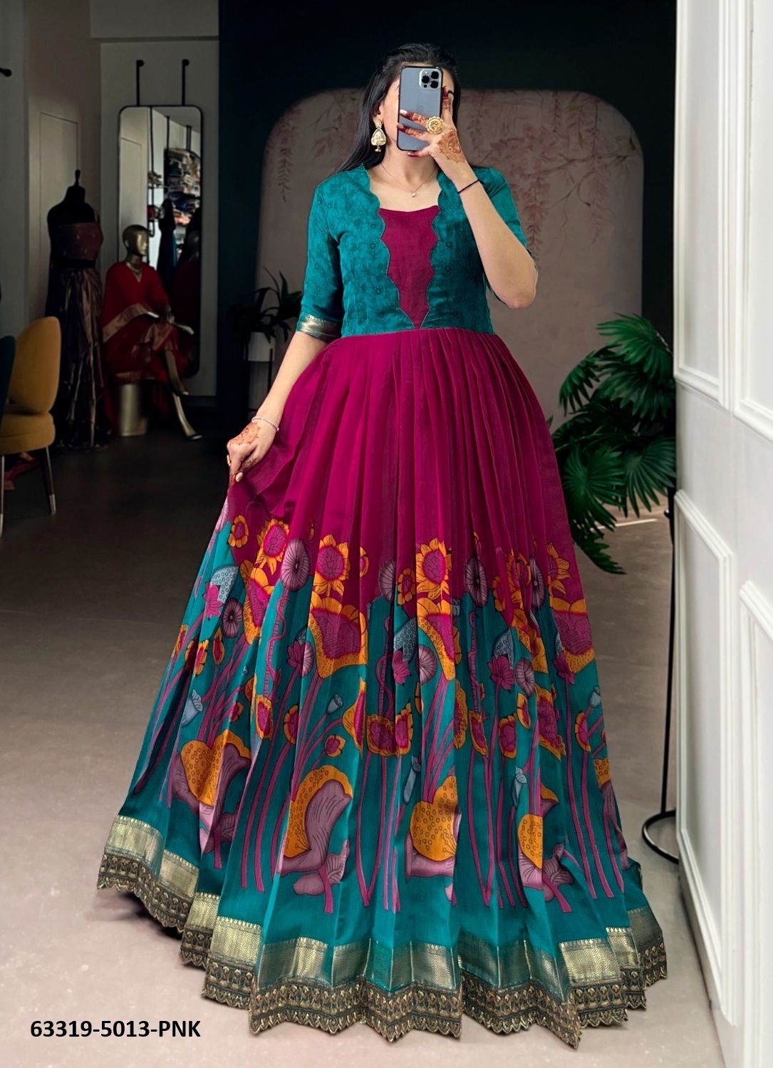 SERIES 5013 - Catalog # 63319 (Set of 3 Readymade Gowns) by Komal Pret SERIES 5013 - Catalog # 63319 (Set of 3 Readymade Gowns) by Komal Pret