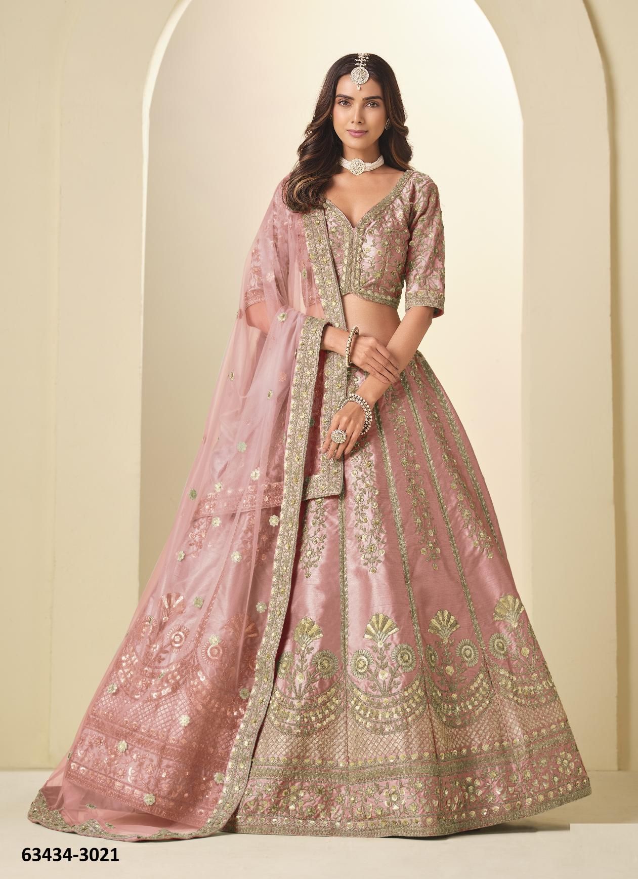 MEHVISH 32 - Catalog # 63434 (Set of 4 Semi-Stitched Lehengas) by Desi Muse MEHVISH 32 - Catalog # 63434 (Set of 4 Semi-Stitched Lehengas) by Desi Muse