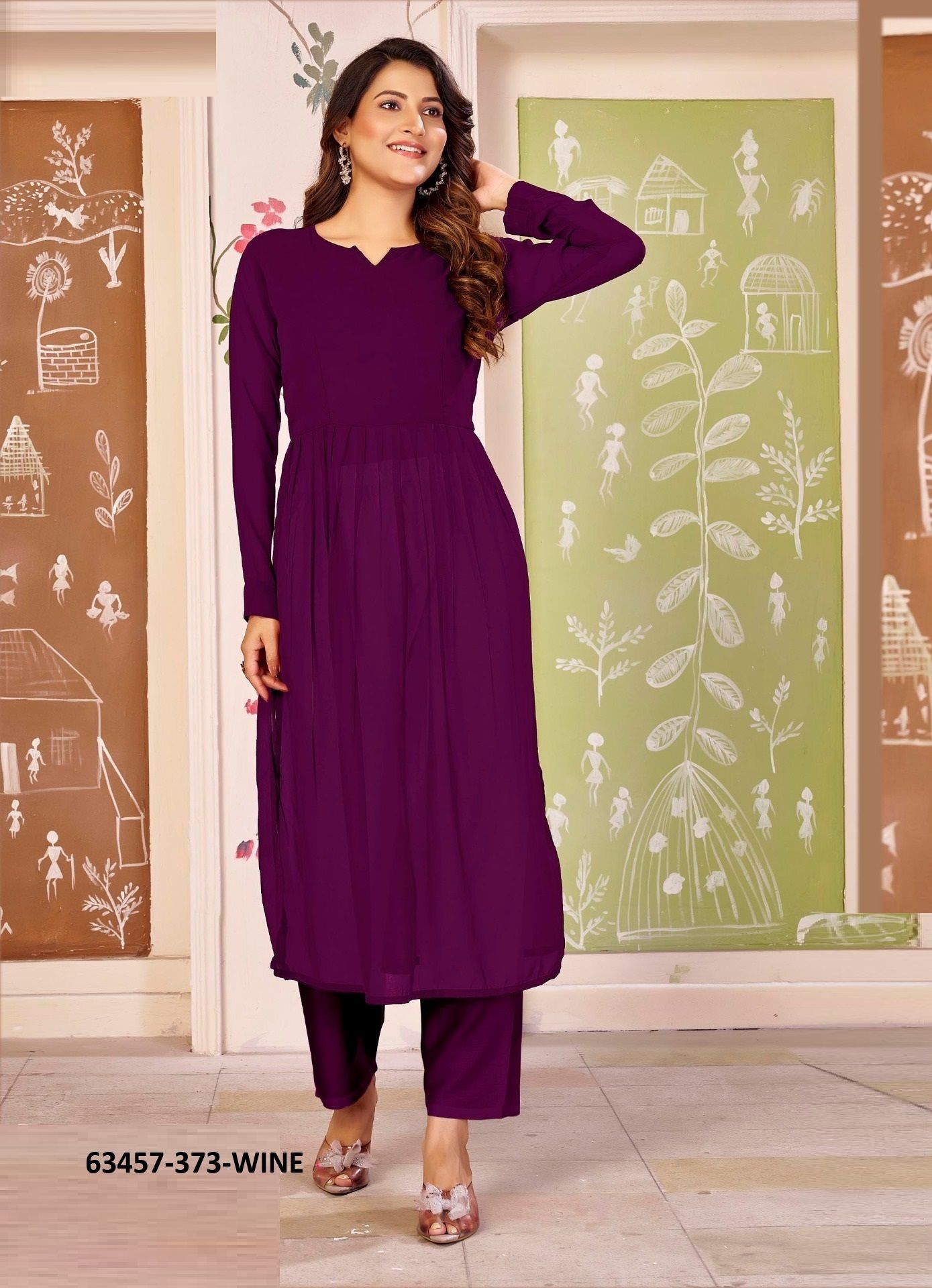 KASTURI 1 - Catalog # 63457 (Set of 4 Readymade Women's Kurtis / Tops) by Amdavadi Fashion