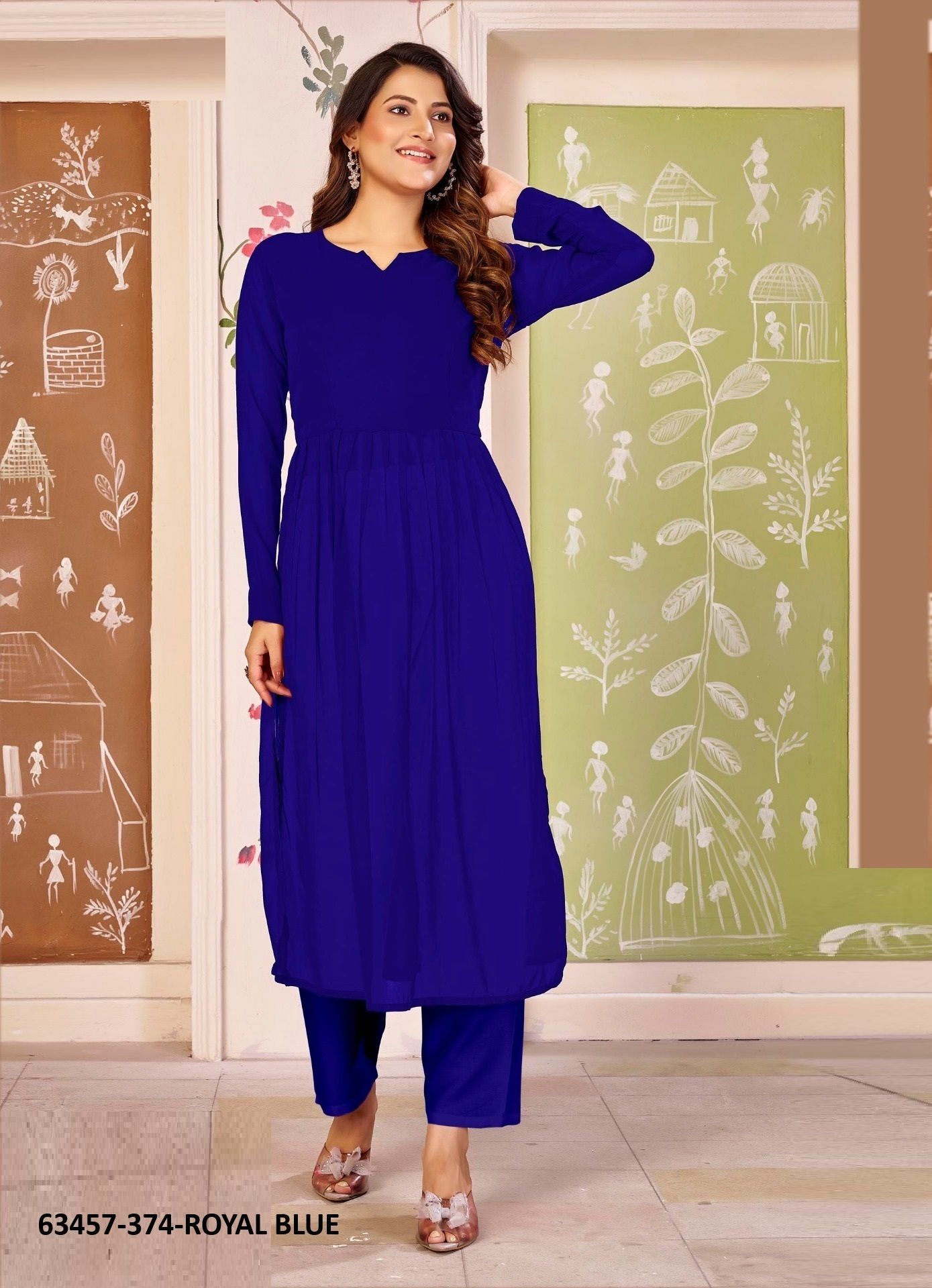 KASTURI 1 - Catalog # 63457 (Set of 4 Readymade Women's Kurtis / Tops) by Amdavadi Fashion