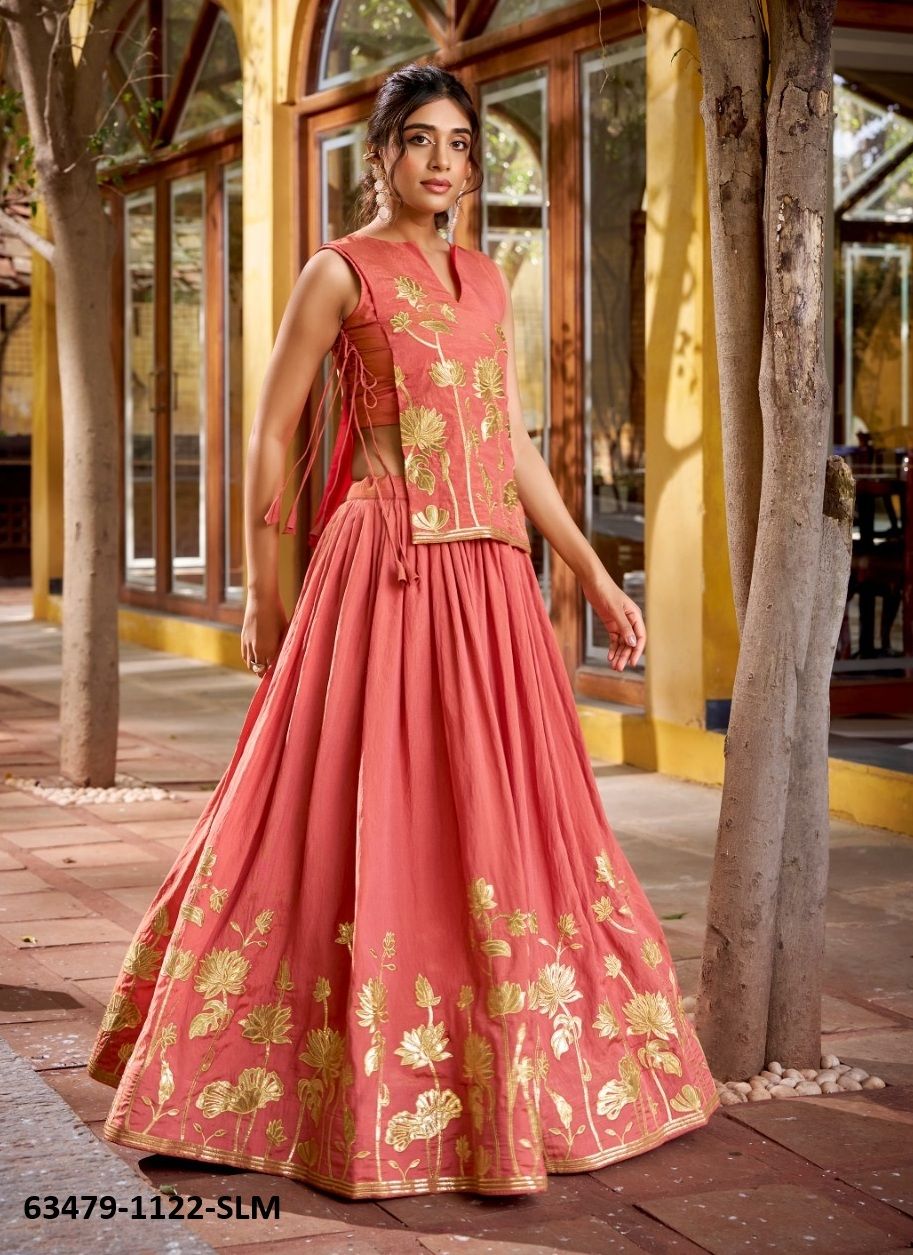 SERIES 1122 - Catalog # 63479 (Set of 2 Readymade Lehengas) by Raw Lemon
