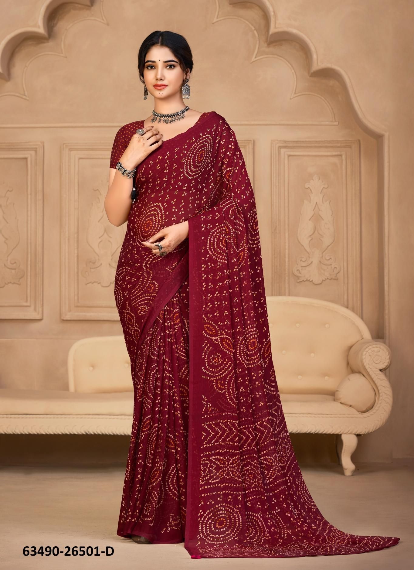 STAR CHIFFON 134 - Catalog # 63490 (Set of 12 Sarees) by Ruchi Sarees