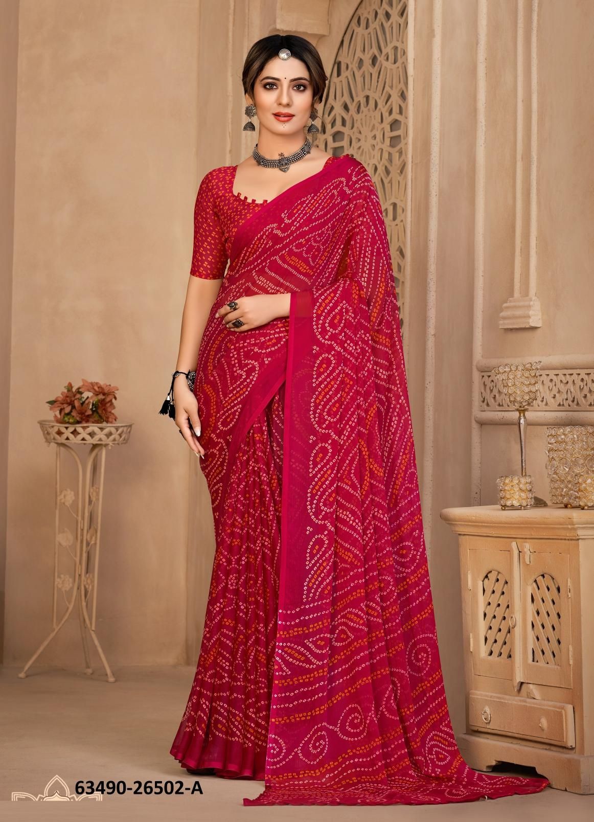 STAR CHIFFON 134 - Catalog # 63490 (Set of 12 Sarees) by Ruchi Sarees