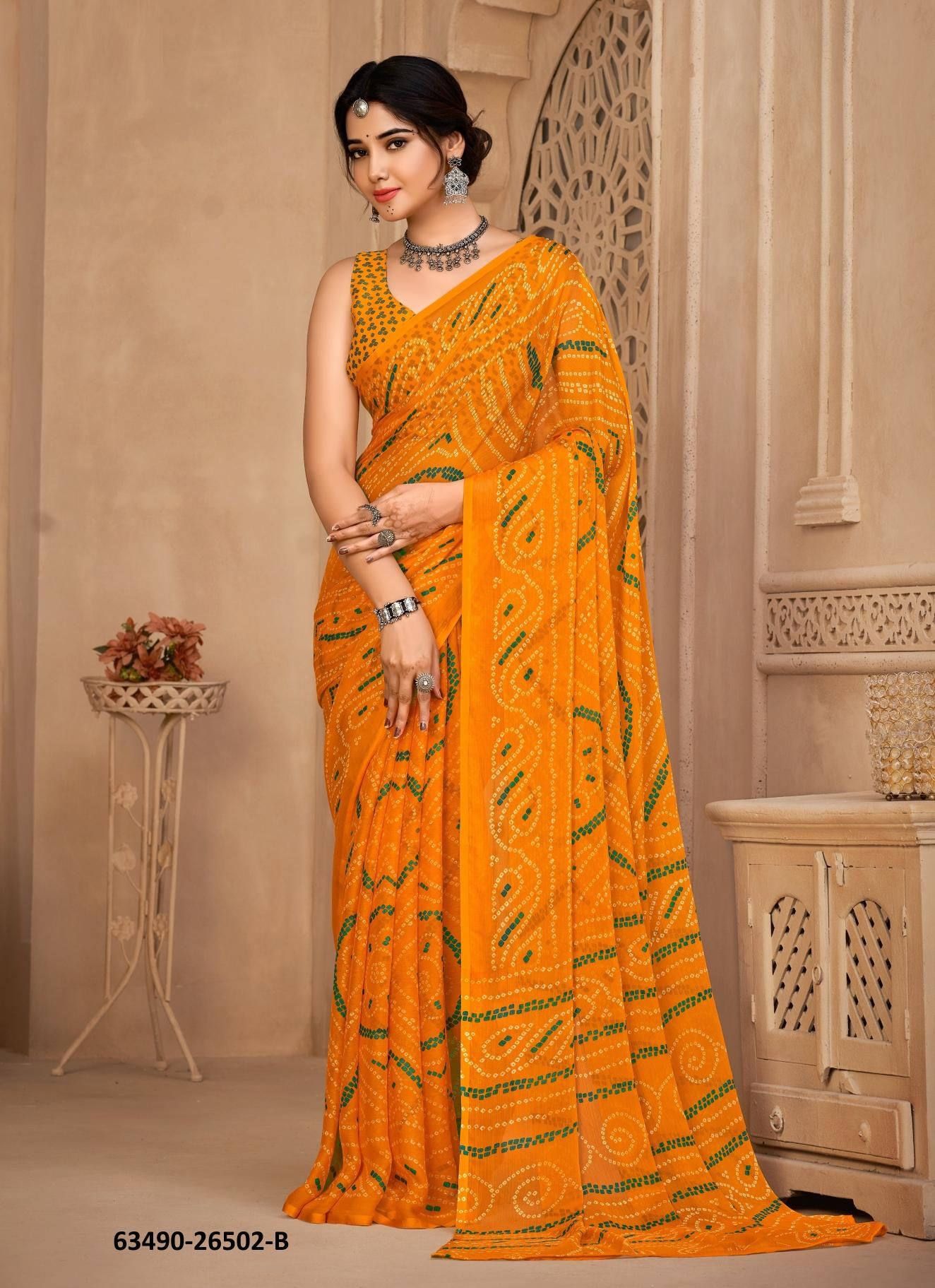 STAR CHIFFON 134 - Catalog # 63490 (Set of 12 Sarees) by Ruchi Sarees
