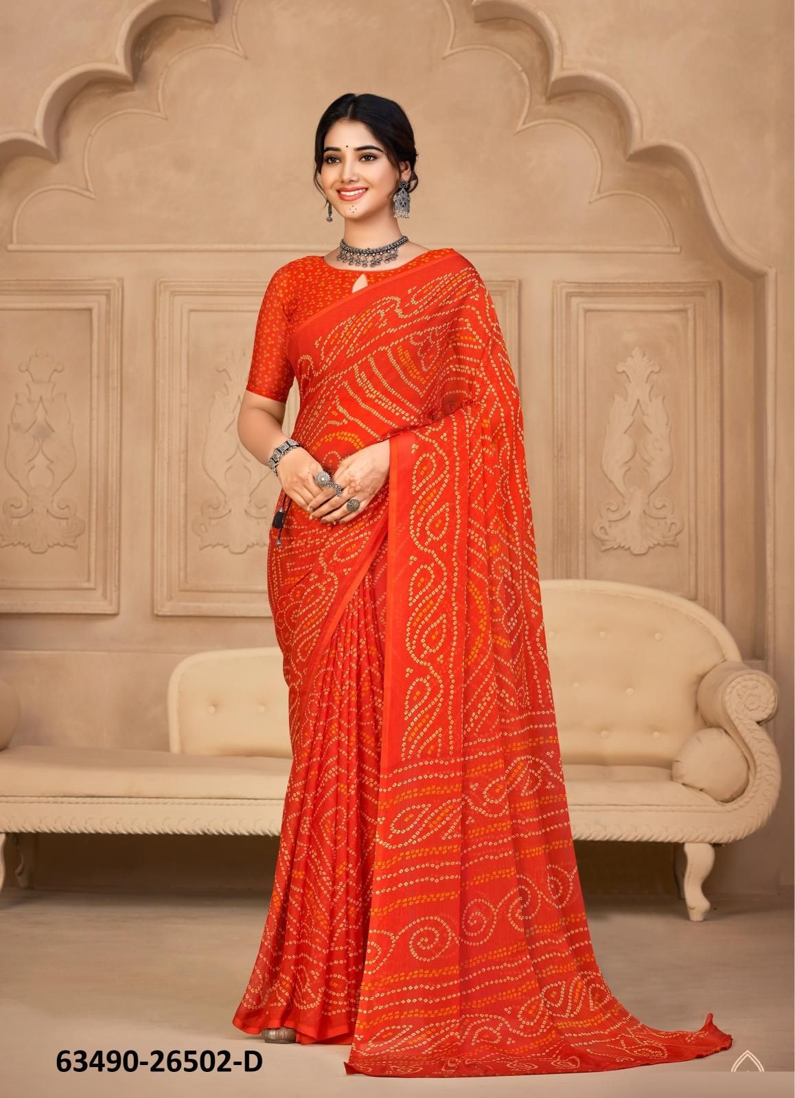 STAR CHIFFON 134 - Catalog # 63490 (Set of 12 Sarees) by Ruchi Sarees