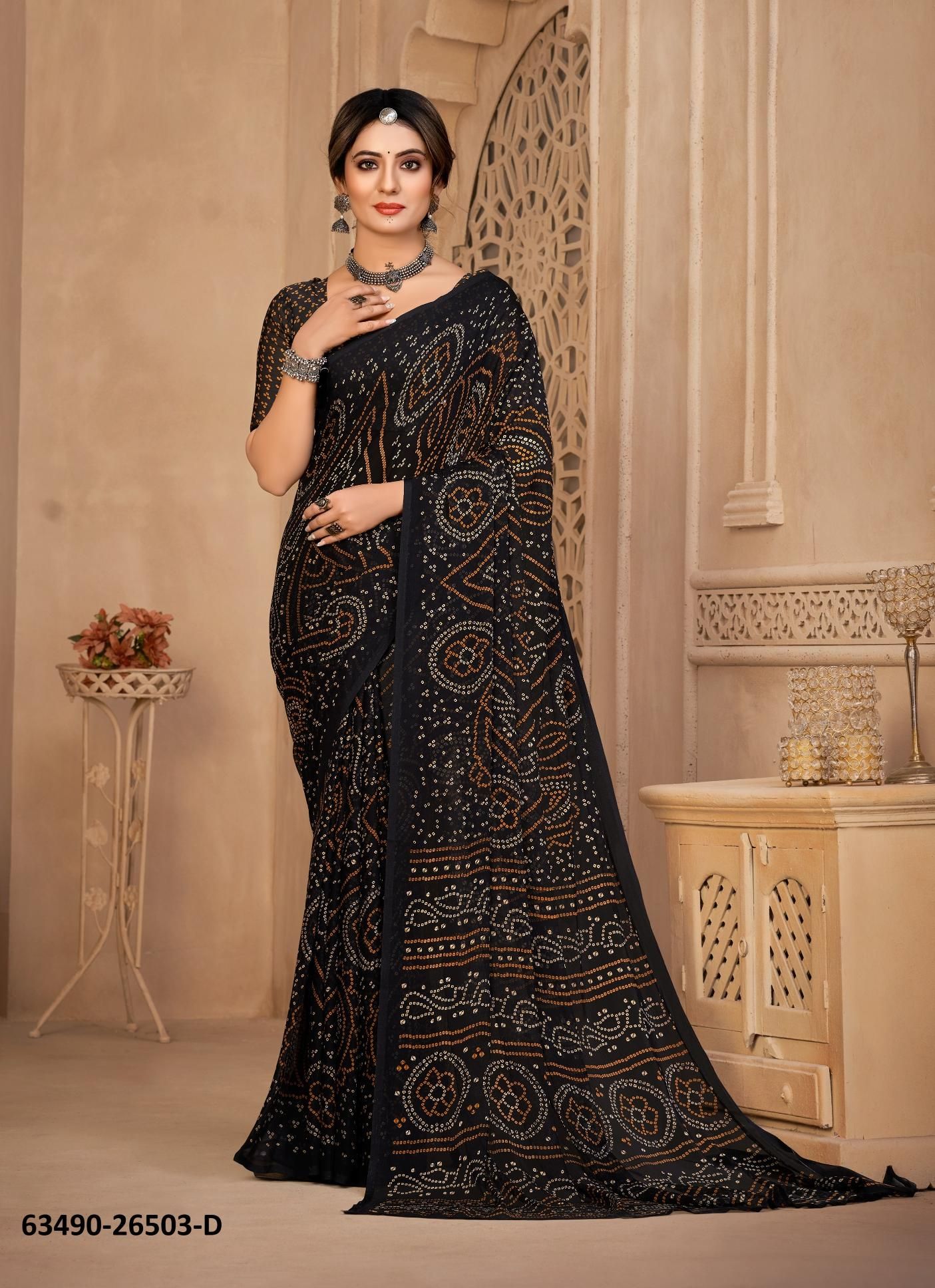 STAR CHIFFON 134 - Catalog # 63490 (Set of 12 Sarees) by Ruchi Sarees