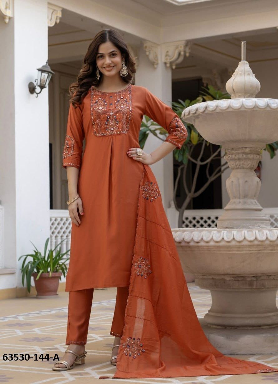 SERIES 144 - Catalog # 63530 (Set of 6 Readymade Salwar Suits) by Amdavadi Fashion SERIES 144 - Catalog # 63530 (Set of 6 Readymade Salwar Suits) by Amdavadi Fashion