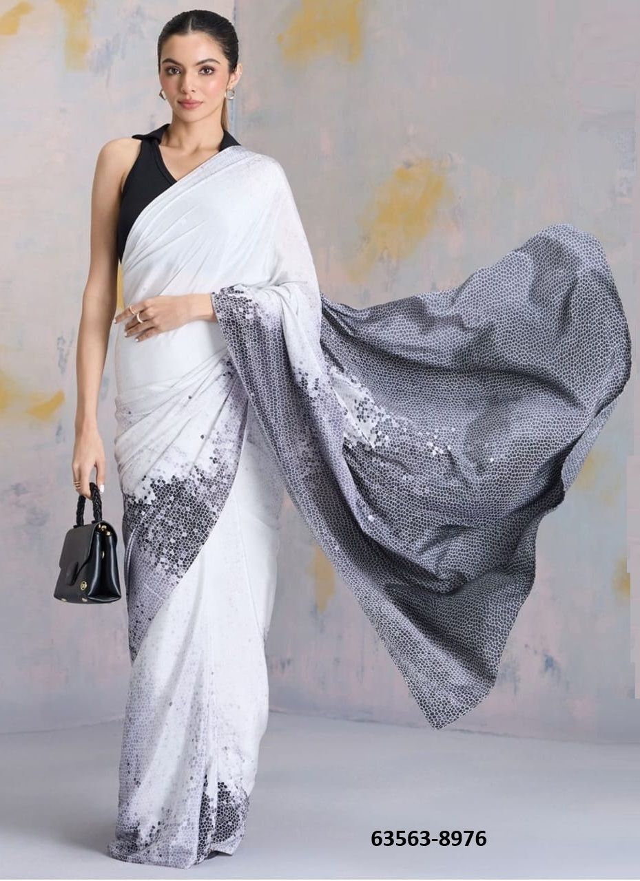 HEXAGON PRINTS - Catalog # 63563 (Set of 3 Sarees) by Semad Styles HEXAGON PRINTS - Catalog # 63563 (Set of 3 Sarees) by Semad Styles