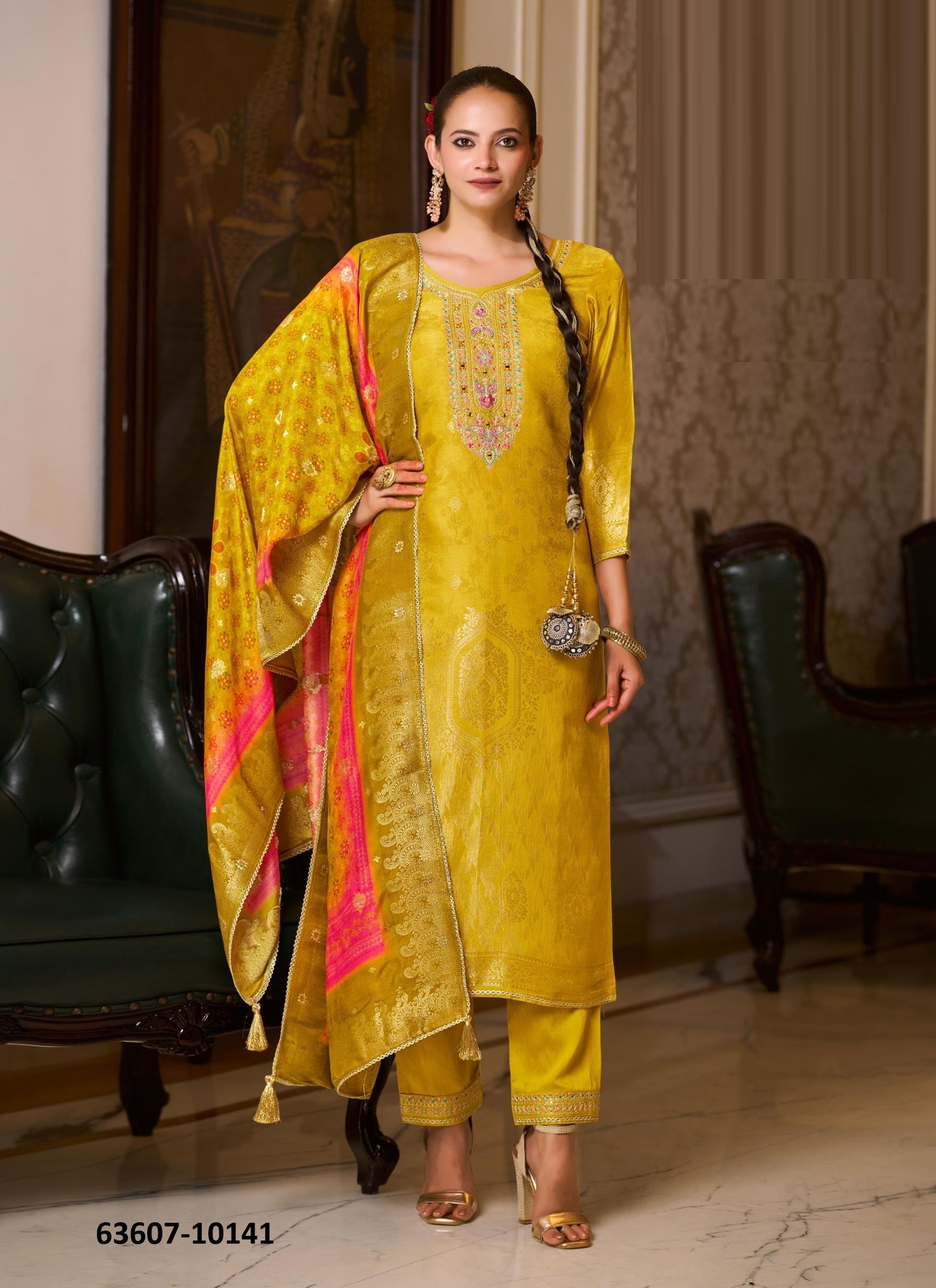 CHHAYA - Catalog # 63607 (Set of 4 Readymade Salwar Suits) by Rangoon CHHAYA - Catalog # 63607 (Set of 4 Readymade Salwar Suits) by Rangoon