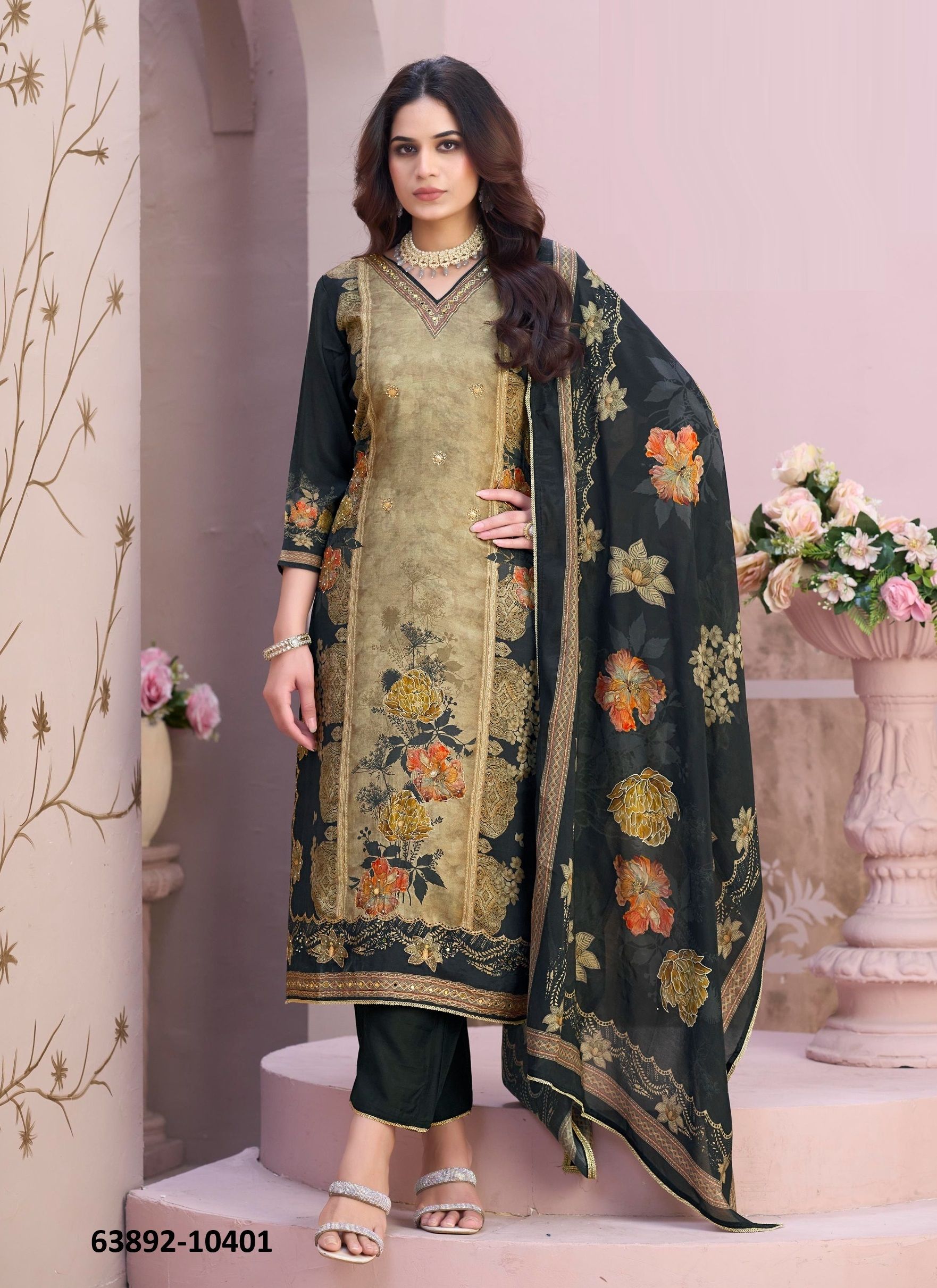 NAGMA - Catalog # 63892 (Set of 4 Readymade Salwar Suits) by Rangoon NAGMA - Catalog # 63892 (Set of 4 Readymade Salwar Suits) by Rangoon