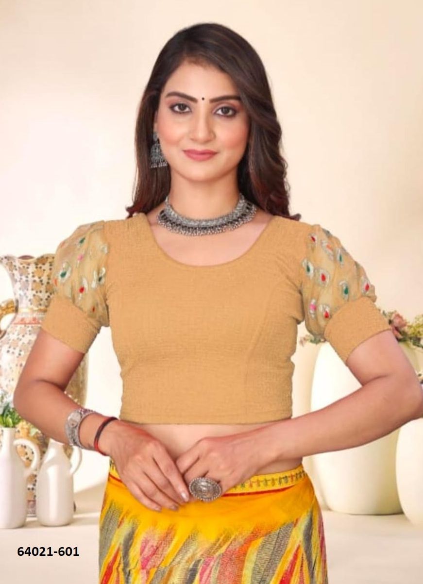 BALLOON SLEEVES STRECHABLE BLOUSE - Catalog # 64021 (Set of 8 Ready-to-Wear Blouses) by Amdavadi Fashion BALLOON SLEEVES STRECHABLE BLOUSE - Catalog # 64021 (Set of 8 Ready-to-Wear Blouses) by Amdavadi Fashion